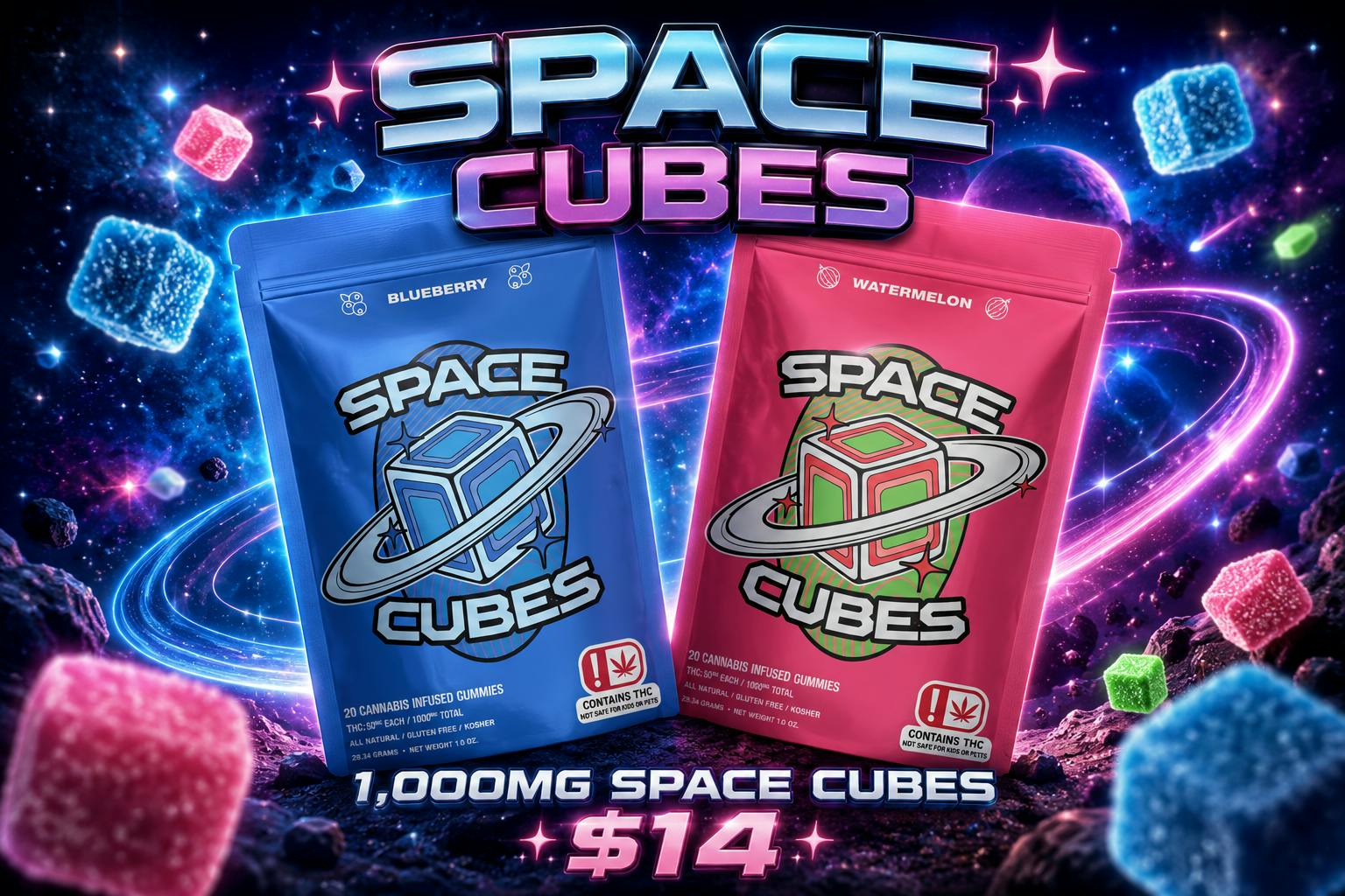 1,000MG SPACE CUBE GUMMIES