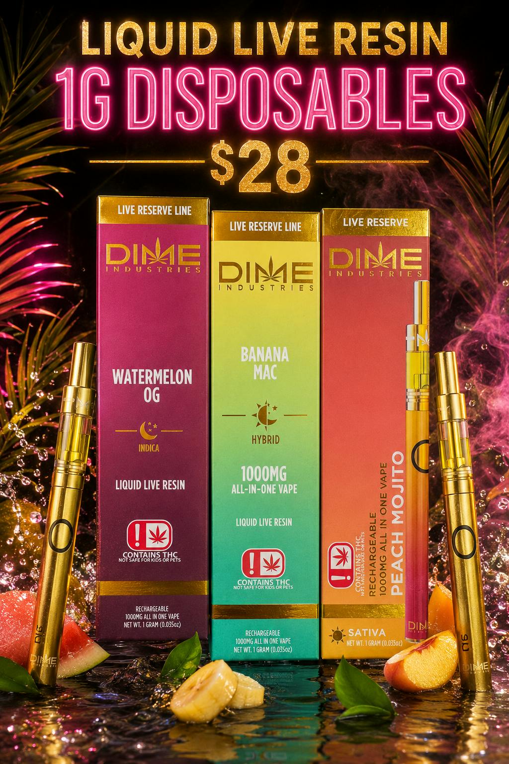 1G - DIME - LIQUID LIVE RESIN - DISPOSABLE CART