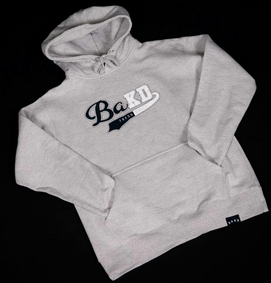 Bak'd Fresh Daily Pull Over Hoodie w/ Pocket (Gray/Navy)