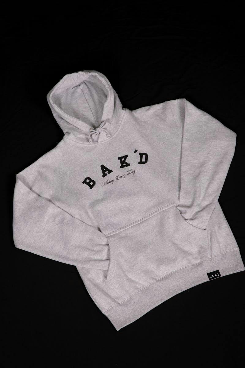 Bak'd Classic Pull Over Hoodie w/ Pocket (Gray/Black)