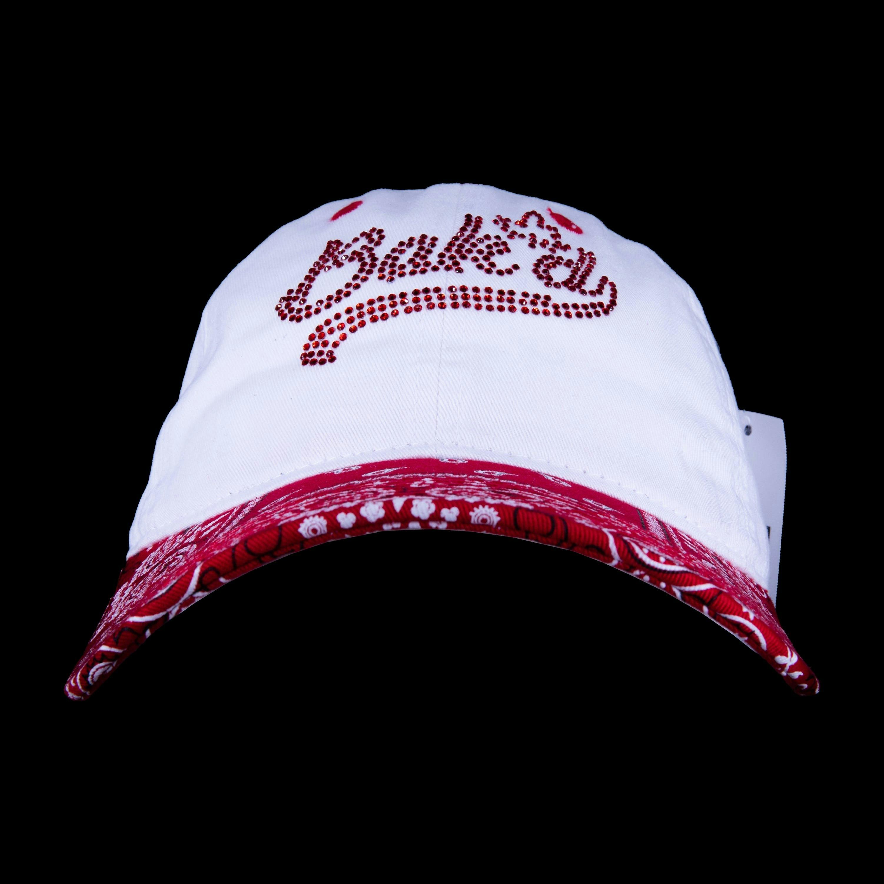 Bak'd Strapback Paisley Bedazzled Hat Cursive (Red)