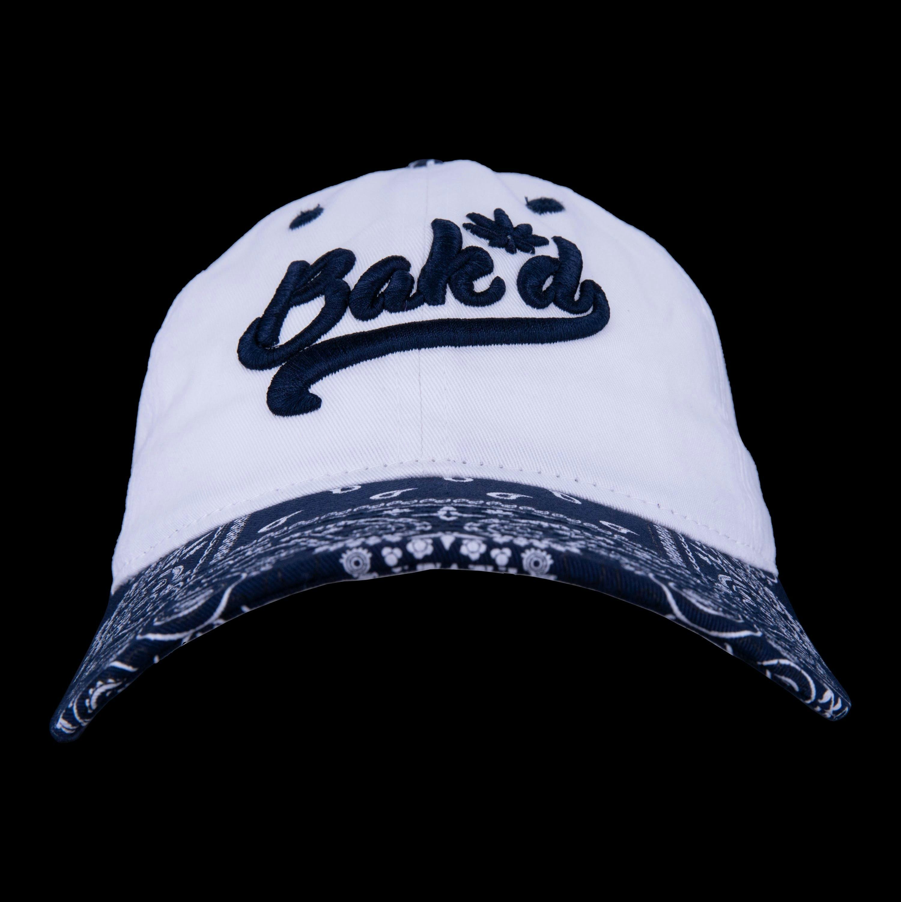 Bak'd Strapback Paisley Hat Cursive (Navy)