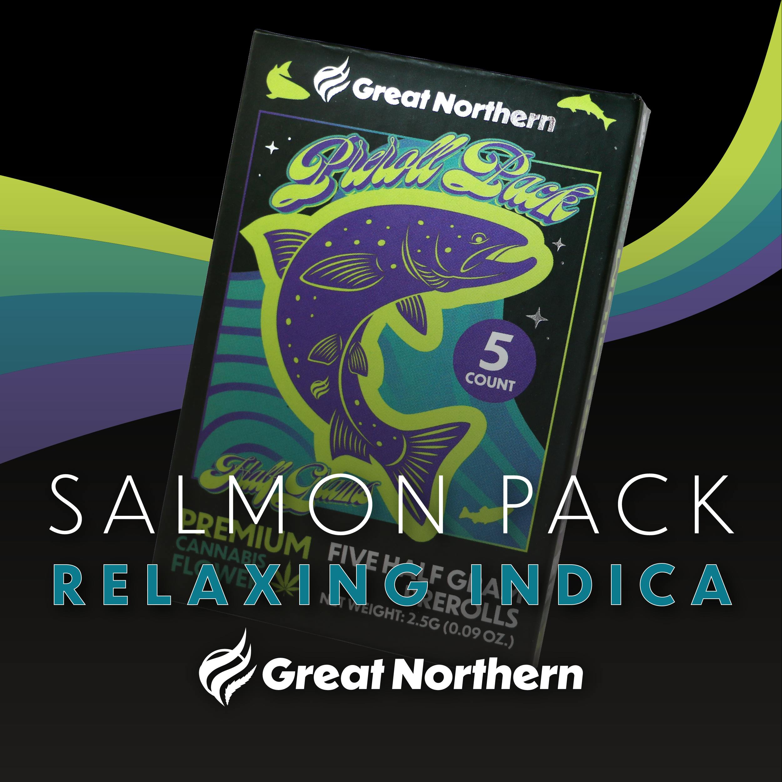 GNC Salmon Pack 0.5g 5pk Relaxing Indica Pre-Rolls