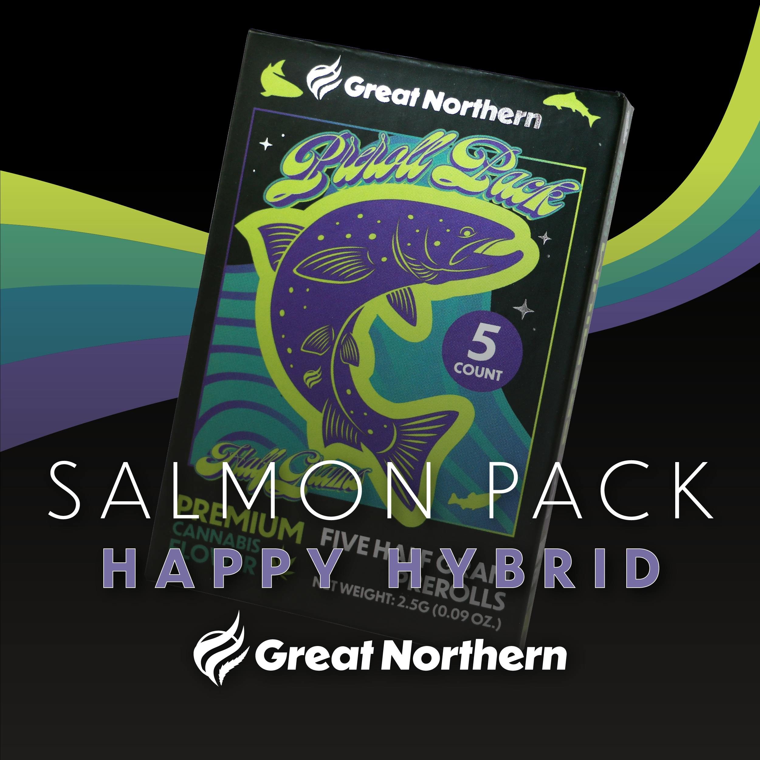 GNC Salmon Pack 0.5g 5pk Happy Hybrid Pre-Rolls