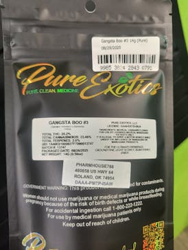Gangsta Boo #3 - 14G Pre-Packaged Flower (Tax Included)
