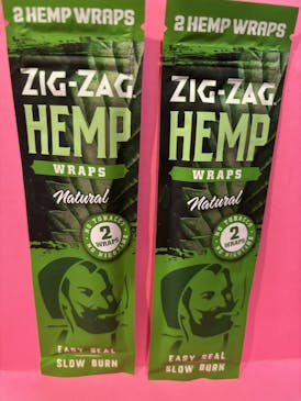 Hemp Wraps Natural 2pk, no nicotine zigzag