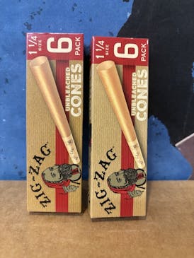 Zig Zag 1 1/4 Unbleached Cones Brown 6 pack