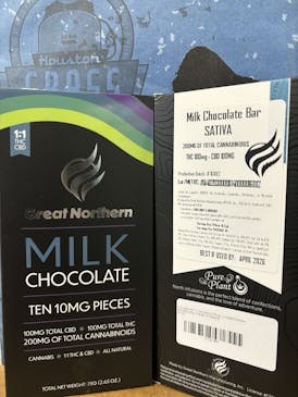 chocolate bar 1:1 milk sativa 100mg