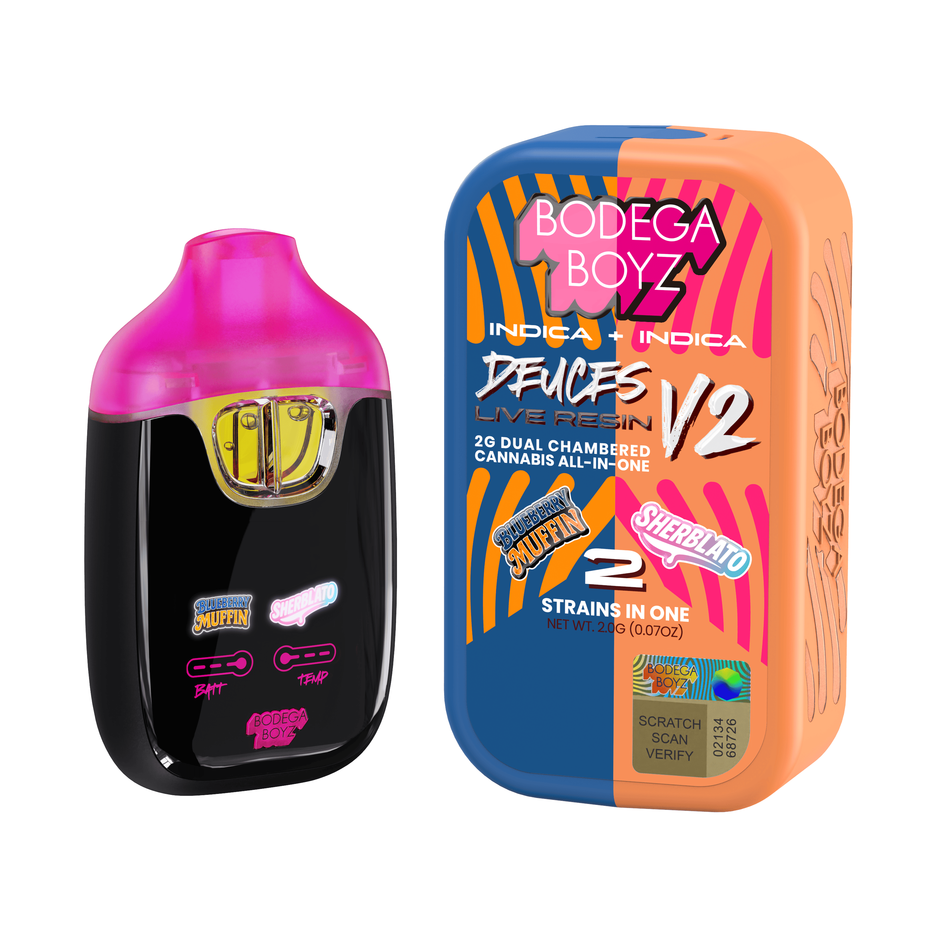 Bodega Boyz | Deuces | Blueberry Muffin + Sherblato | Disposable | 2g by Bodega Boyz
