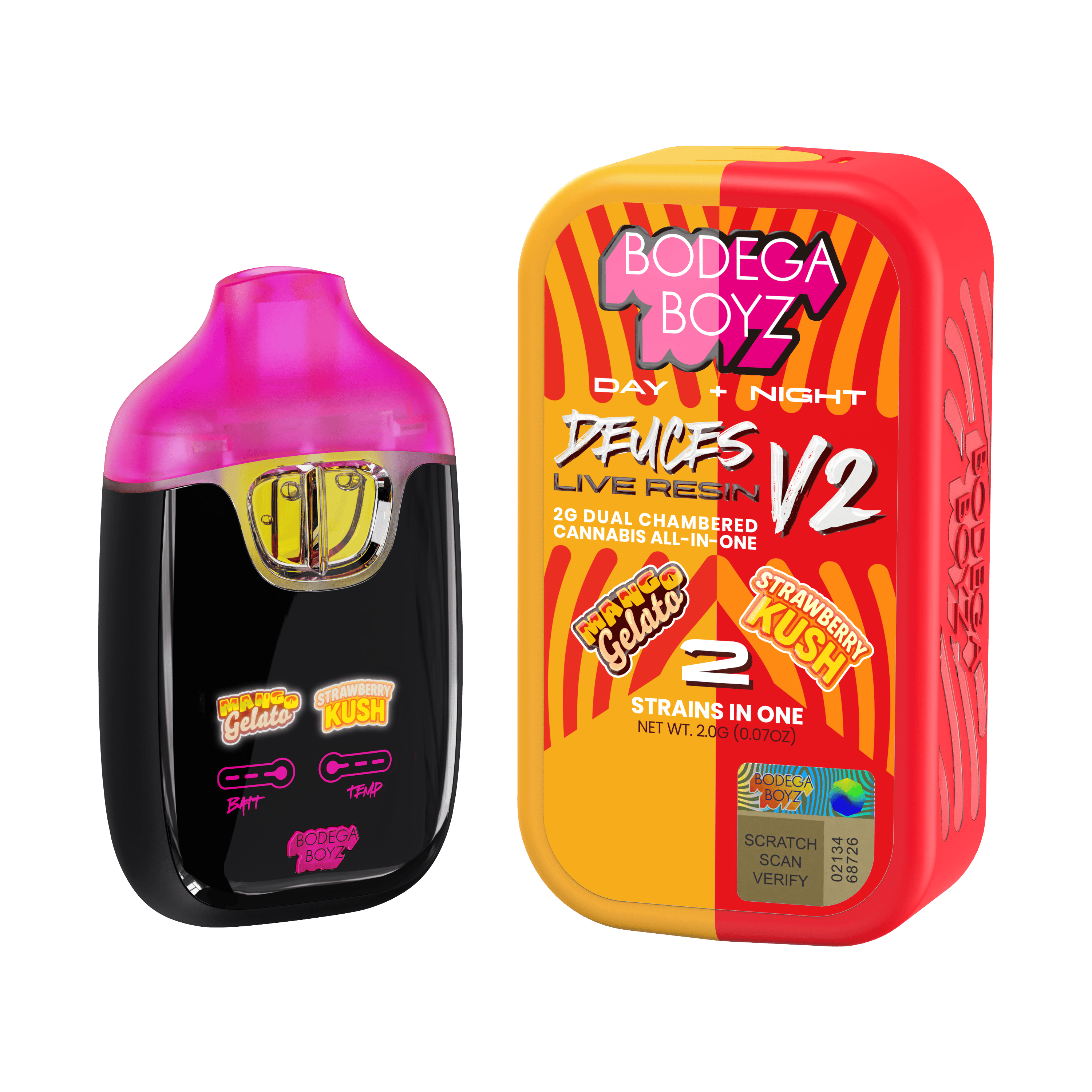 Bodega Boyz | Deuces | Mango Gelato + Strawberry Kush | Disposable | 2g by Bodega Boyz