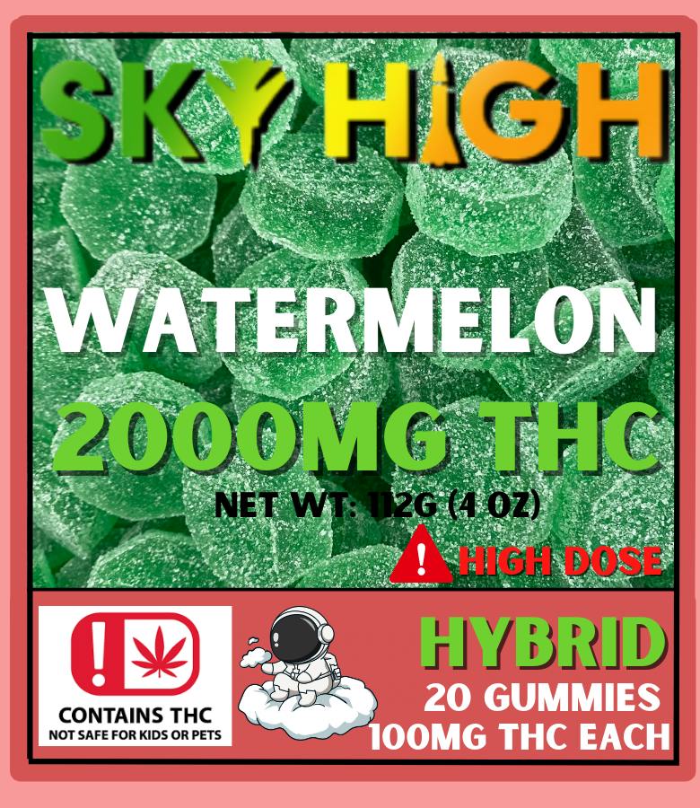 Sky High- 'Watermelon' Hybrid 2000mg Gummies (20pk)