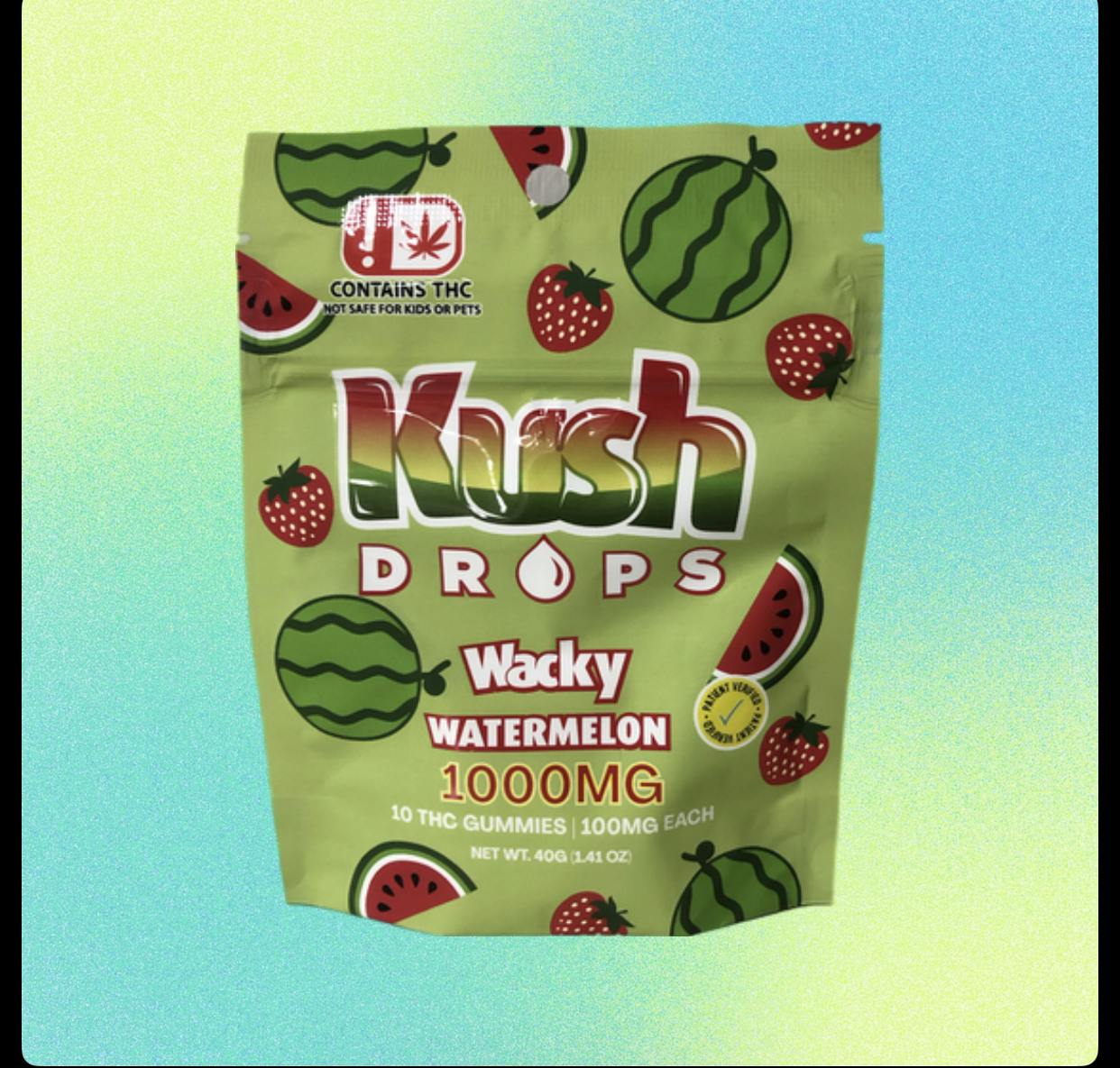 Kush Drops | Wacky Watermelon Gummies | 1000mg THC