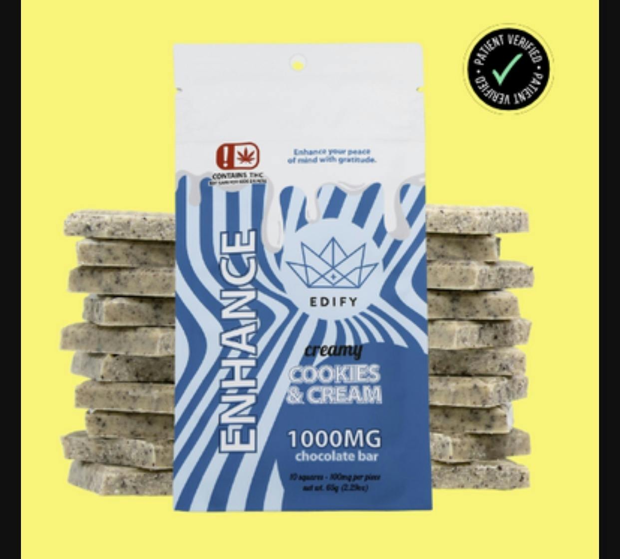 Cookies & Cream 1000mg Chocolate Bar - Edify