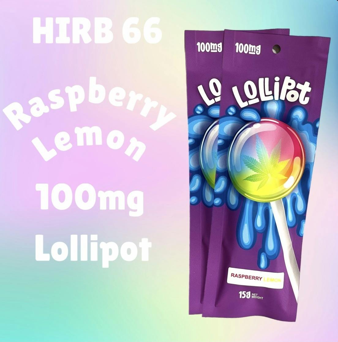 HIRB 100mg RASPBERRY LEMON LOLLIPOTS
