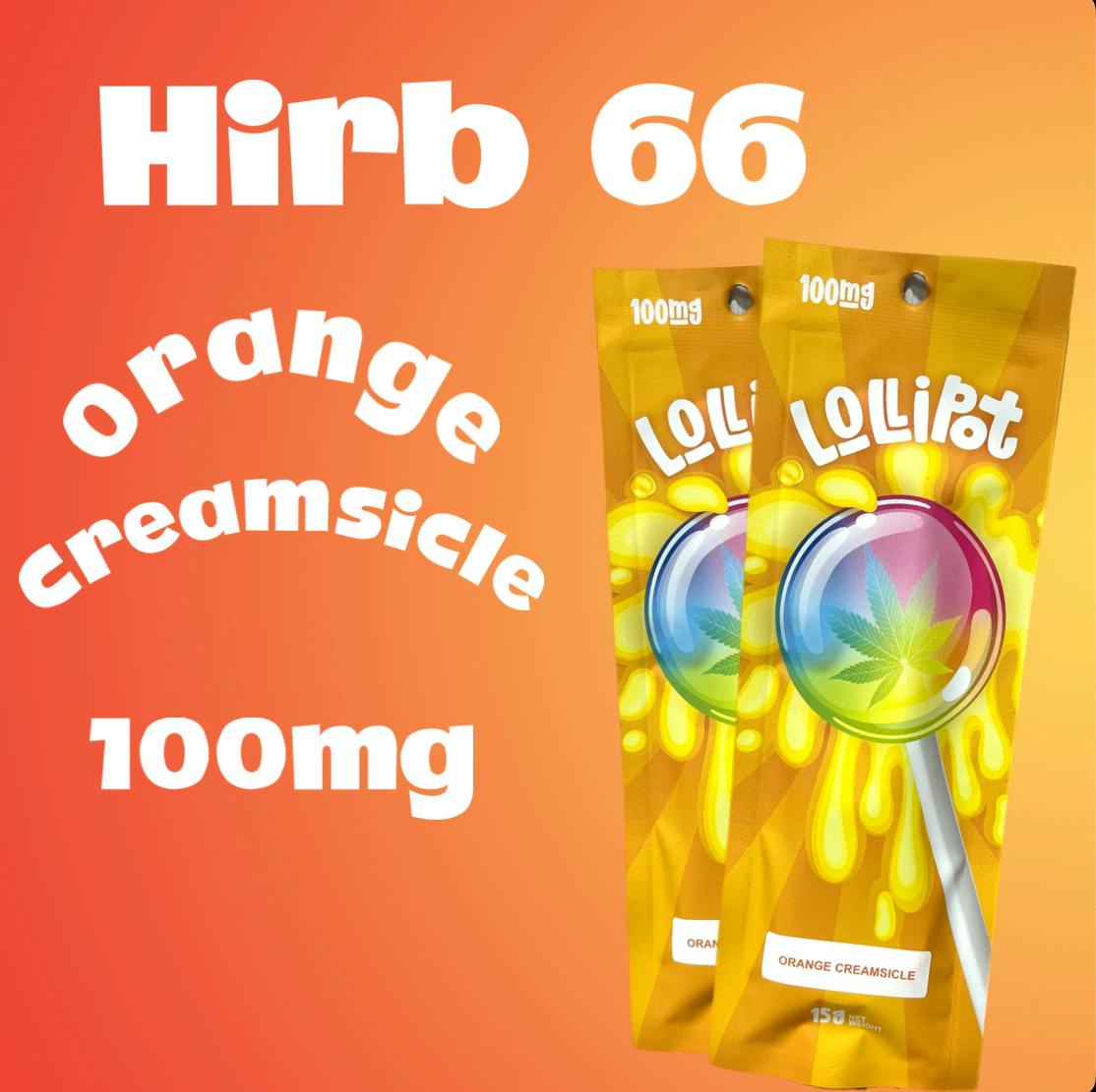 HIRB 100mg ORANGE CREAMSICLE LOLLIPOTS