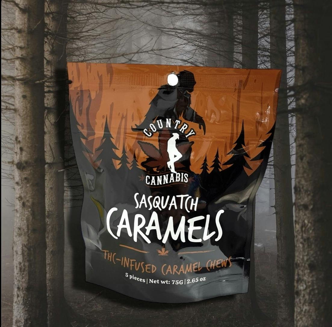 Sasquatch Caramels | THC-Infused Caramel Chews | 5 PK | 500MG by Country Cannabis