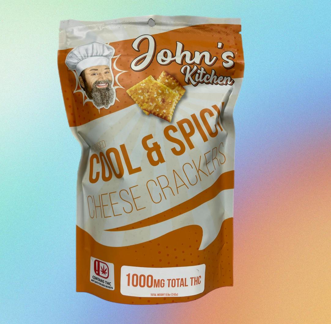1000mg Cool & Spicy Cheese Crackers John's Kitchen | Baked Goods | 1000mg/e