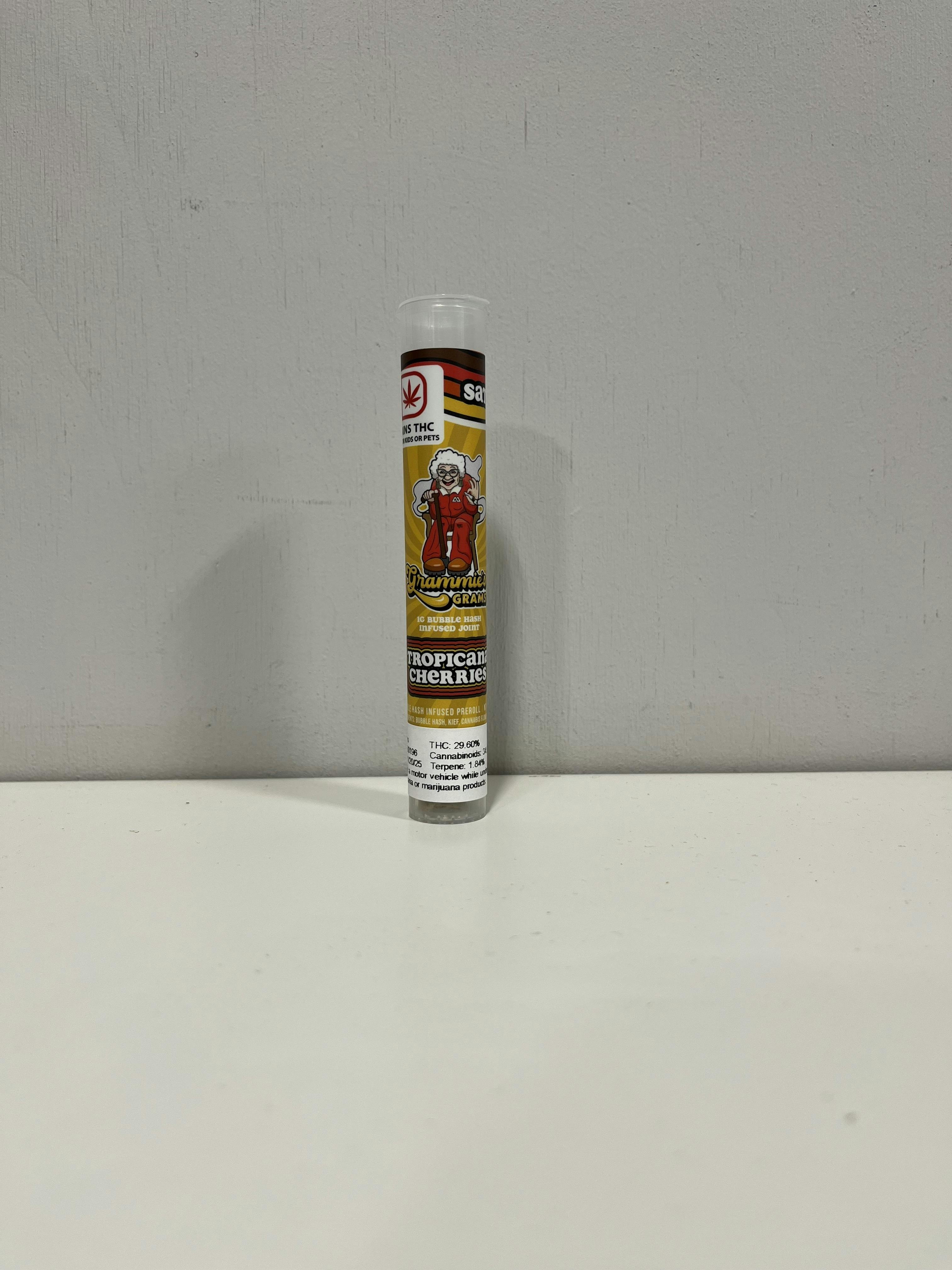 Trop Cherries Grammies 1G Pre-Roll (BUBBLE HASH INFUSED)