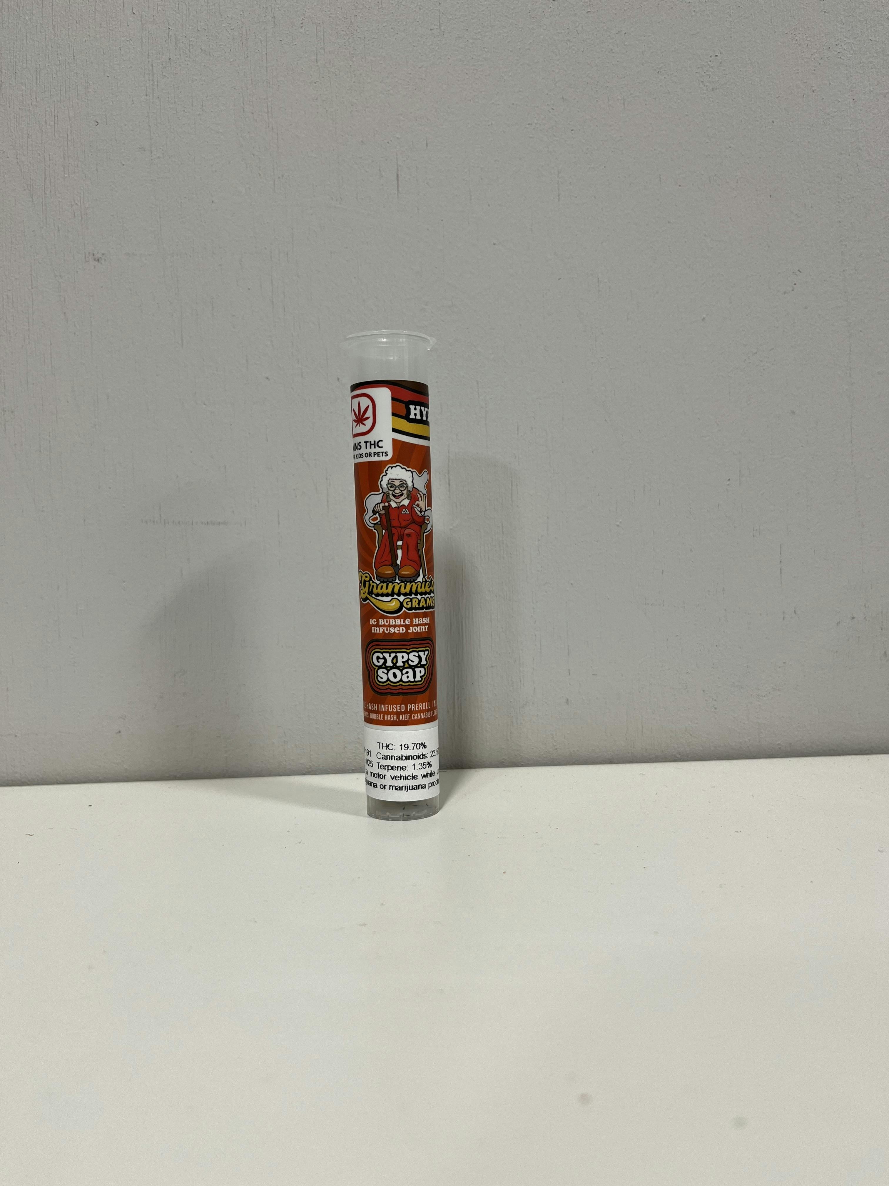 Gypsy Soap Grammies 1G Pre-Roll (BUBBLE HASH INFUSED)