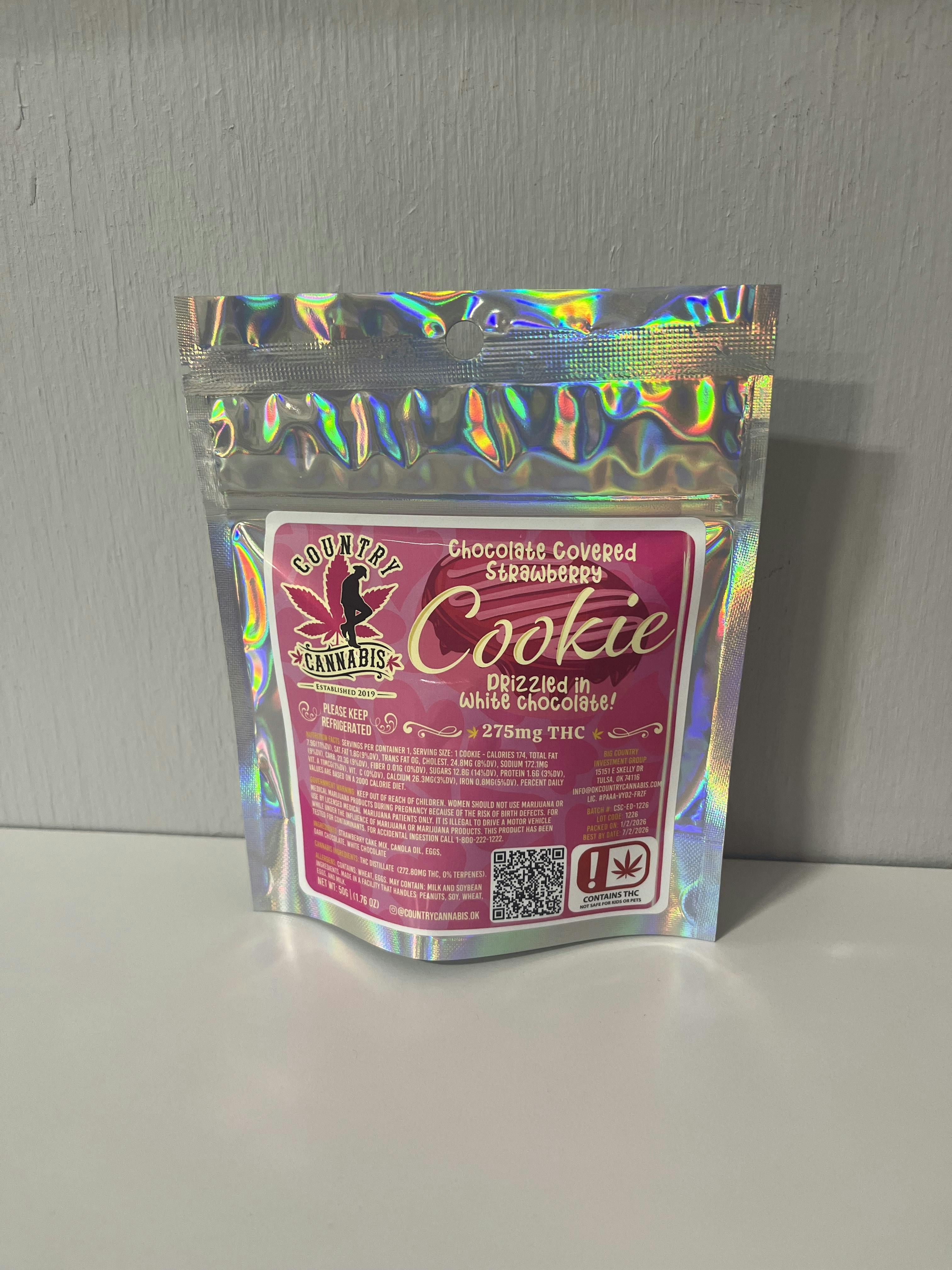 Chocolate Covered Strawberry Cookie | 275mg by Country Cannabis