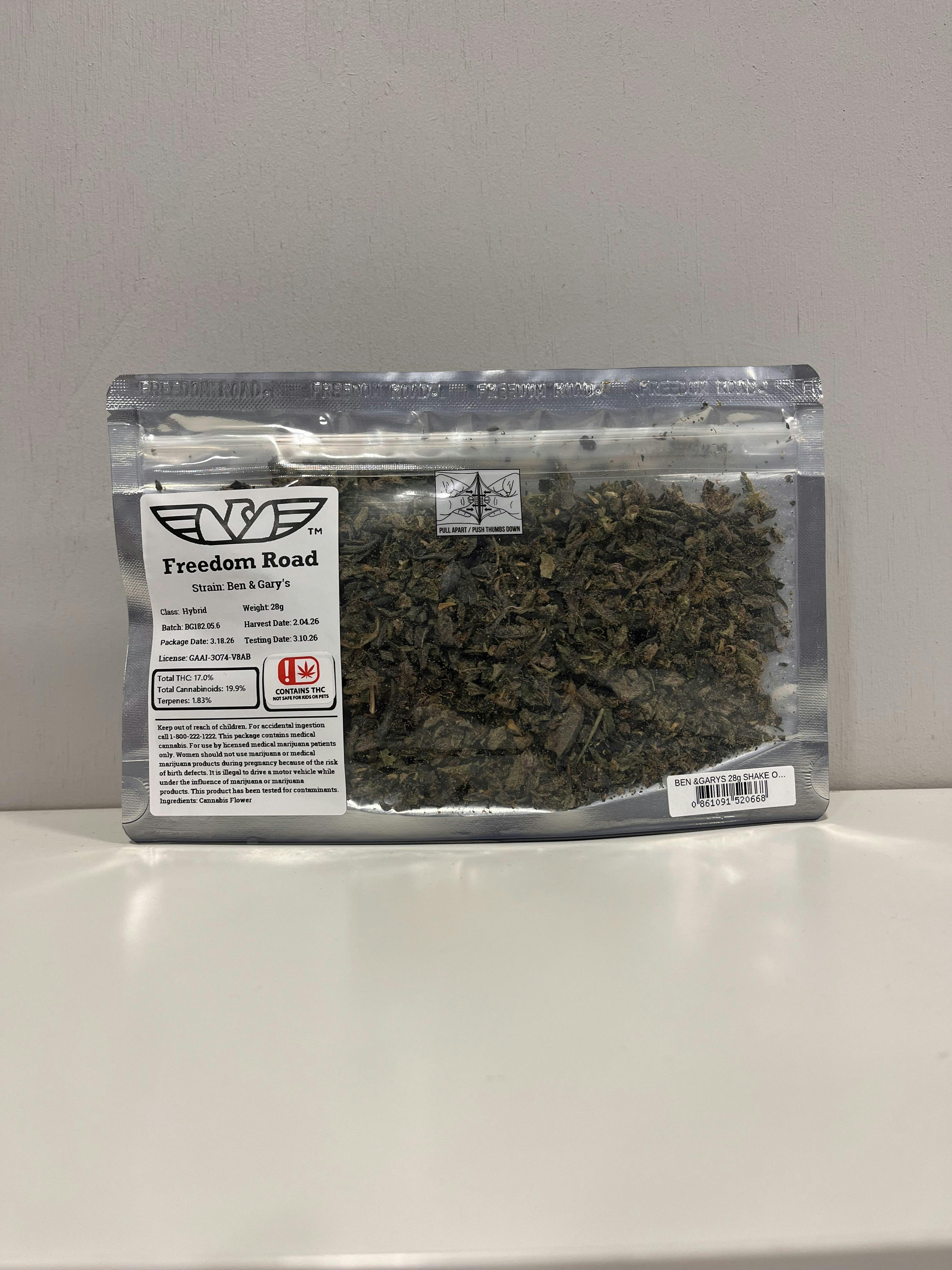 BEN &GARYS 28g SHAKE OZ - FREEDOM ROAD