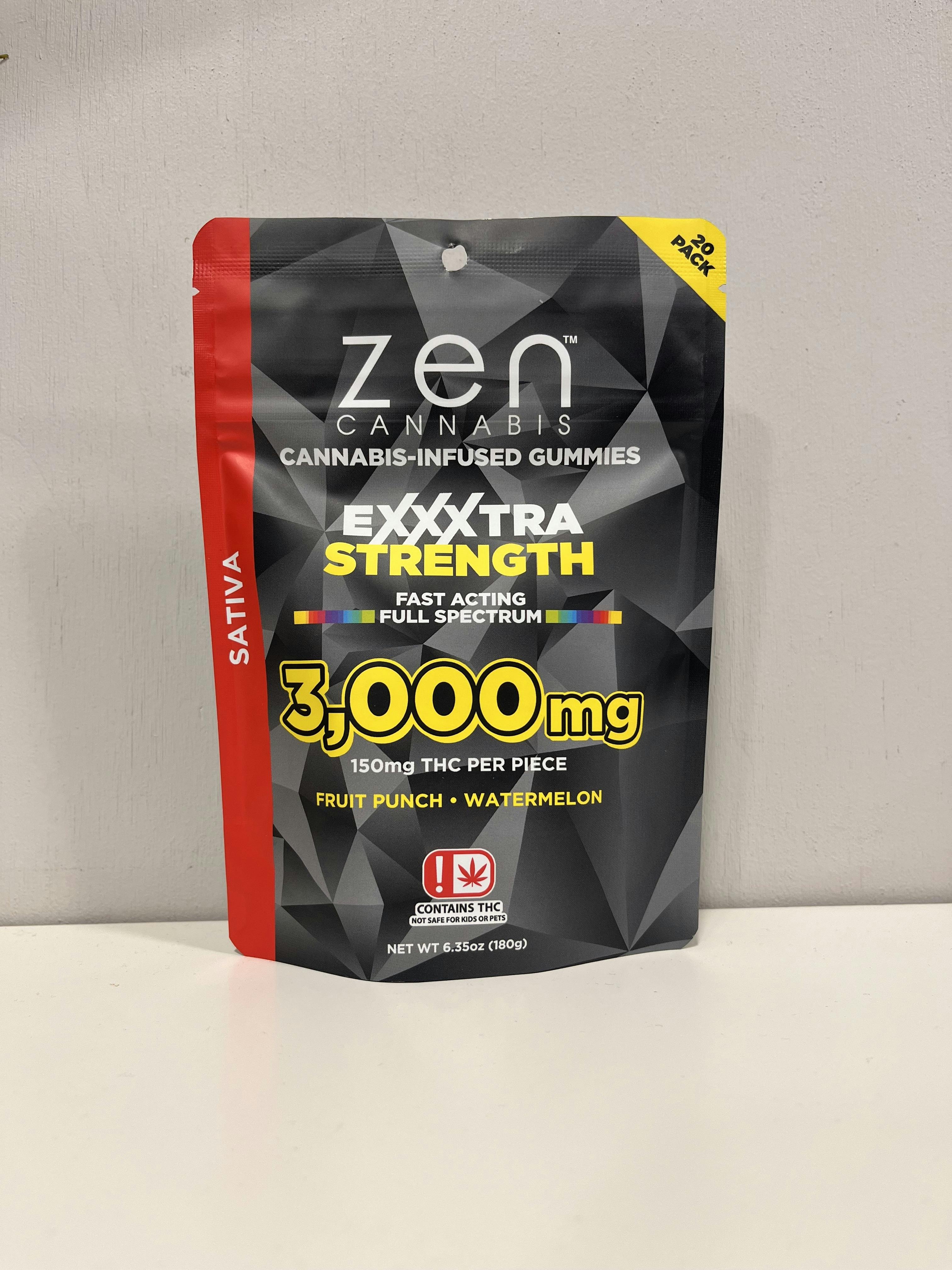 3000mg SATIVA EXXXTRA STRENGTH ZEN GUMMIES