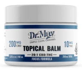 Dr. May • Balm • 3.75 fl oz • Focus 20:1 CBD:THC • $46 *Tax Included