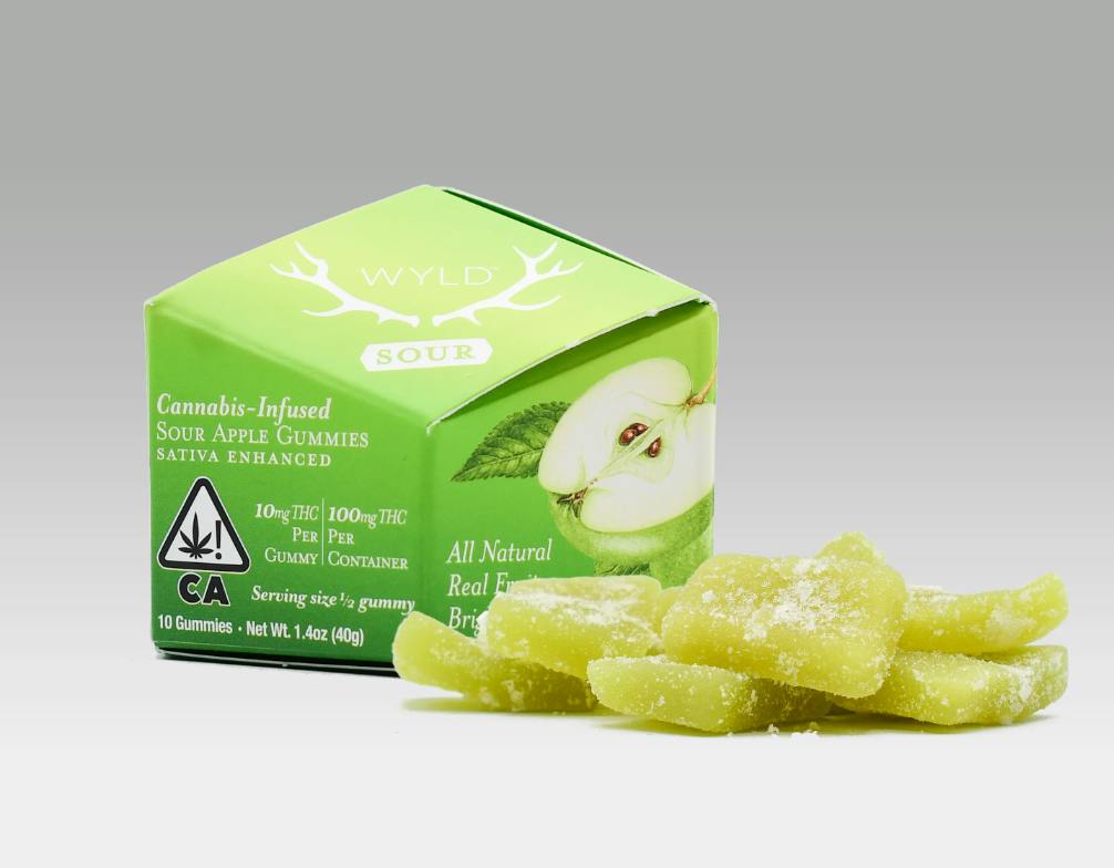 Sour Apple Sativa Enhanced Gummies | 100mg | 10ct | 10mg/ea