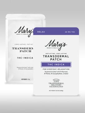 Mary's • Transdermal Patch • 20mg THC • Relax Formula • $15 *Tax Included