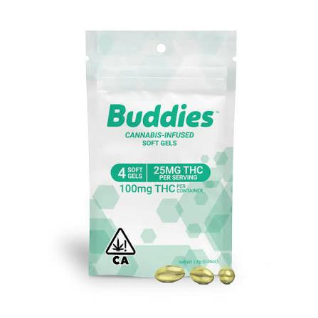 Live Resin Softgels | Hybrid | Capsules | 100mg THC | 4ct | 25mg/ea