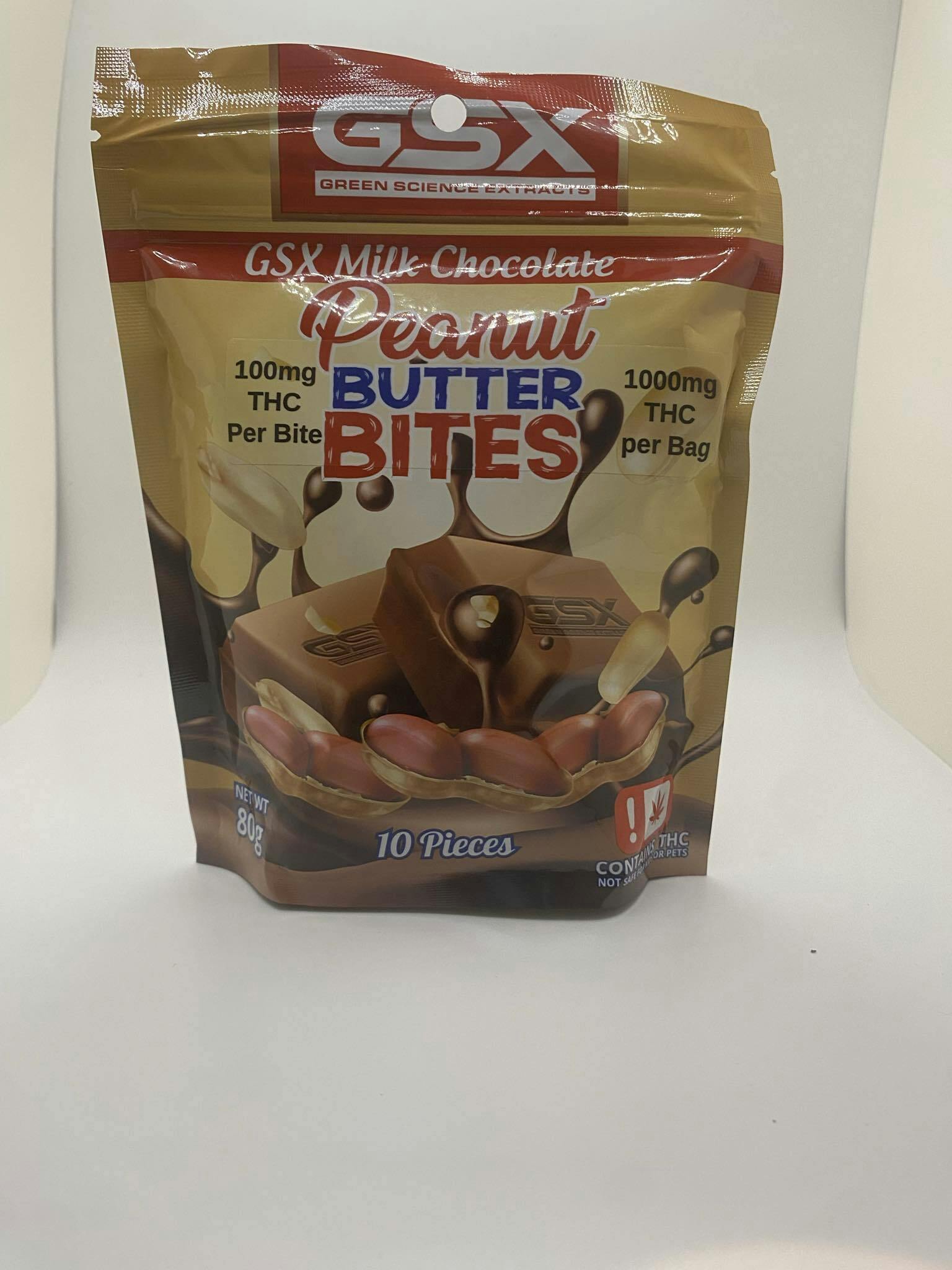 GSX | 1000mg Peanut Butter Chocolate Bites | Chocolates | 10pk | 100mg/ea