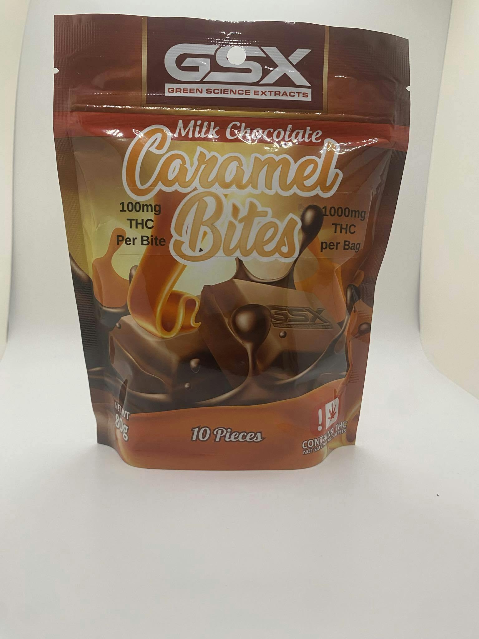GSX | 1000mg Caramel Chocolate Bites | Chocolates | 10pk | 100mg/ea