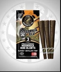 Gorilla Glu | Moon Rock Blunts Infused Minis | 0.7g each | 3pk