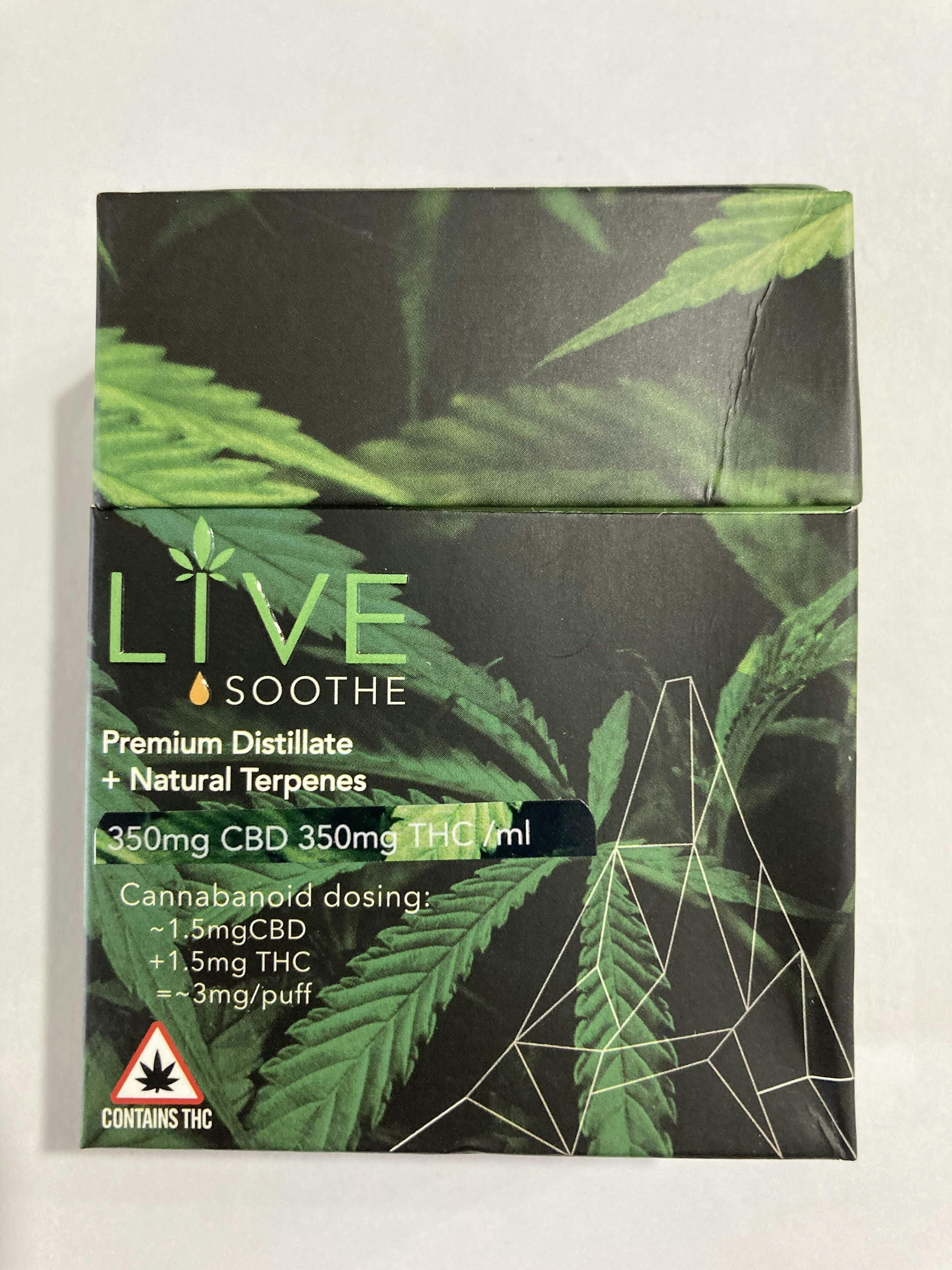 Live | Soothe - 1:1 Cartridges at Boyman Acres Cannabis Farm and Medical Marijuana