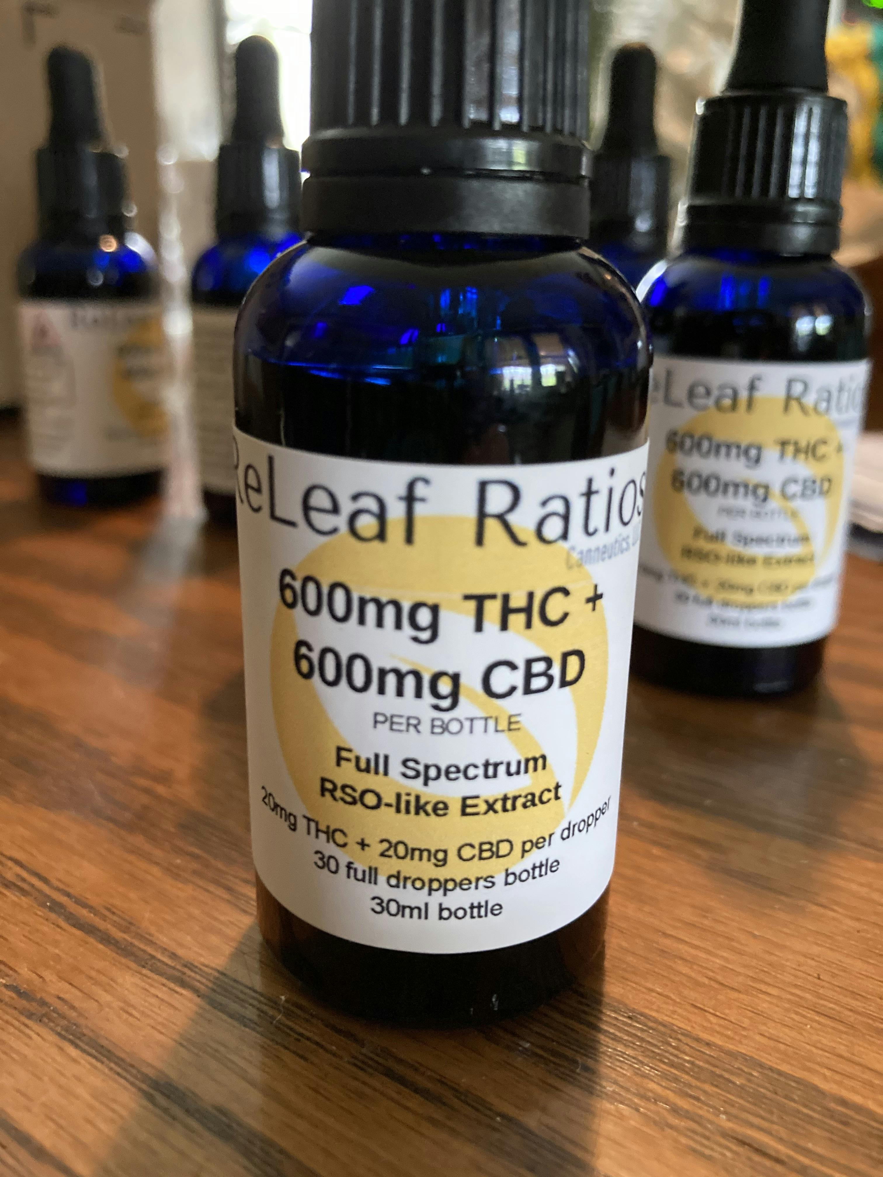 ReLeaf Ratios - 600mg THC / 600mg CBD at Boyman Acres Cannabis Farm and Medical Marijuana