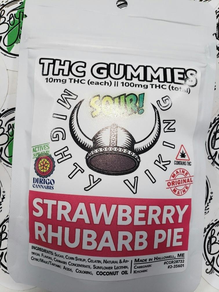 Mighty Viking 10mg THC Gummies - Sour Strawberry Rhubarb Pie by Mighty Viking