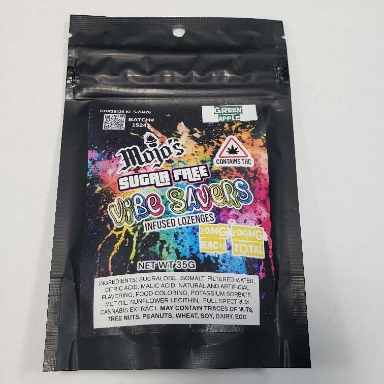 Mojo Vibes Saver Hard Candy Sugar Free 200mg Green Apple
