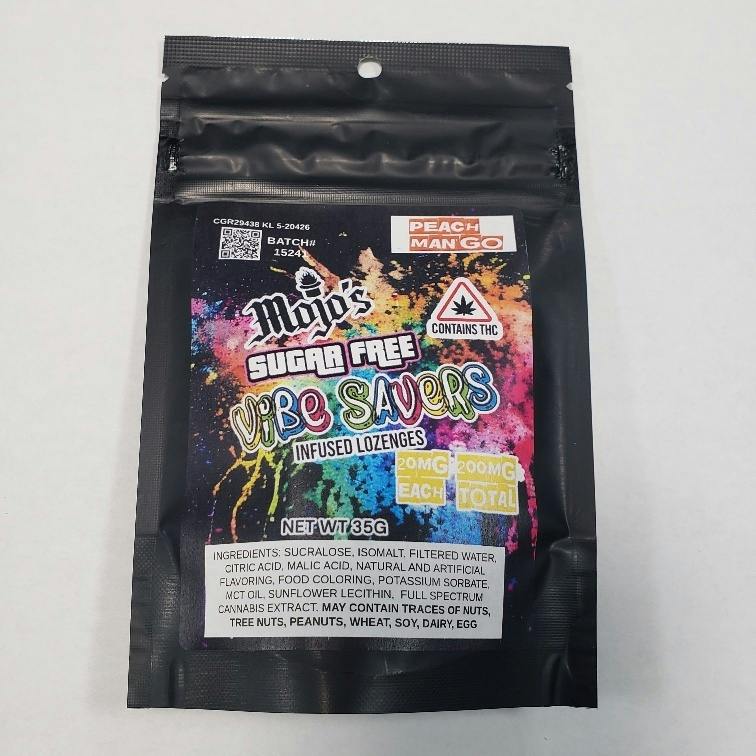 Mojo Vibe Savers Hard Candy Sugar Free 200mg Mango Peach