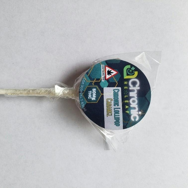 Caramel Lollipop 50MG at Boyman Acres Cannabis Farm and Medical Marijuana