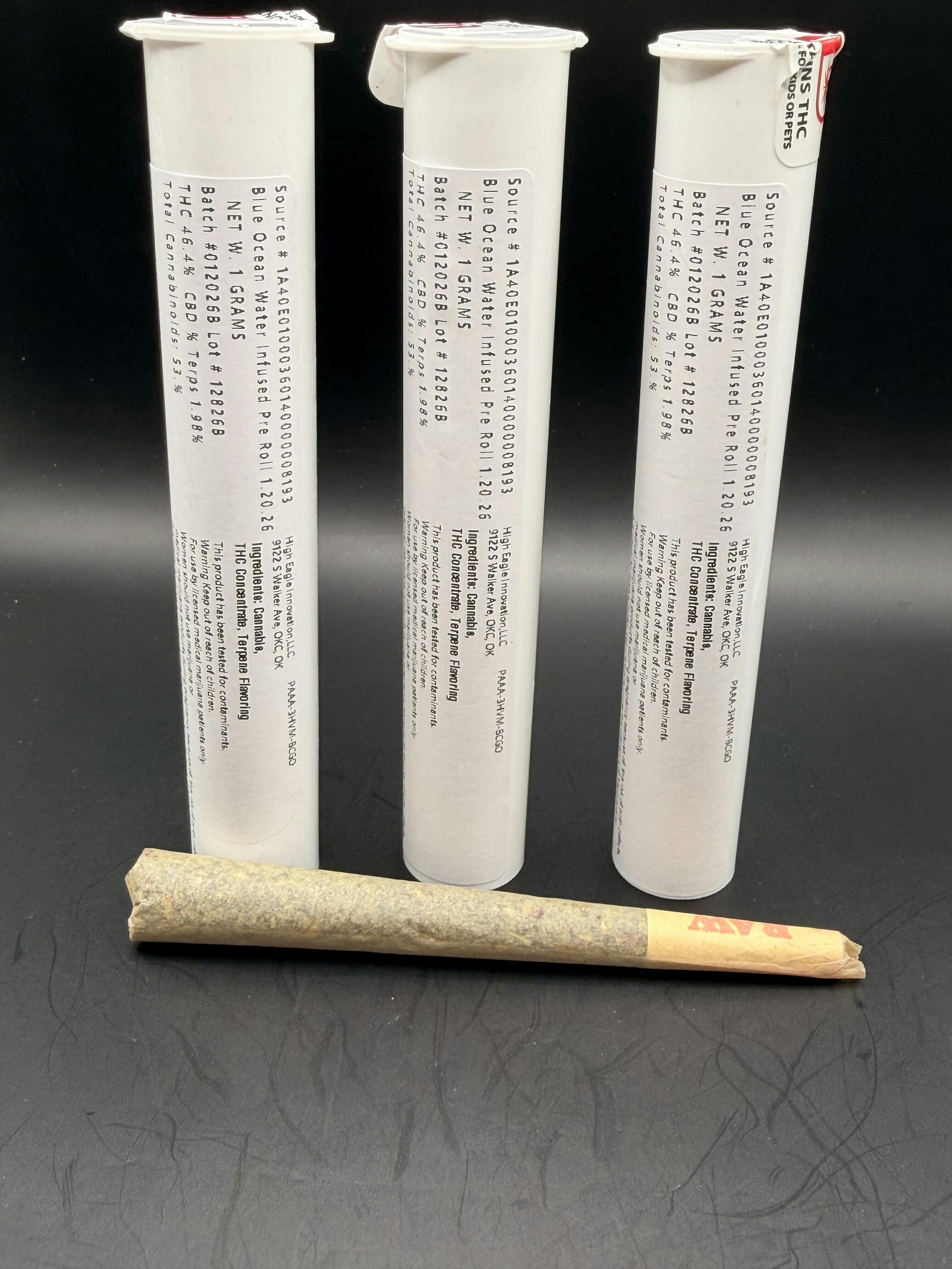 Stingers | Blue Ocean Water | THC: 39% TERPS: 2.15% | 1G Infused Preroll | 2 for $5 (Tax Included)