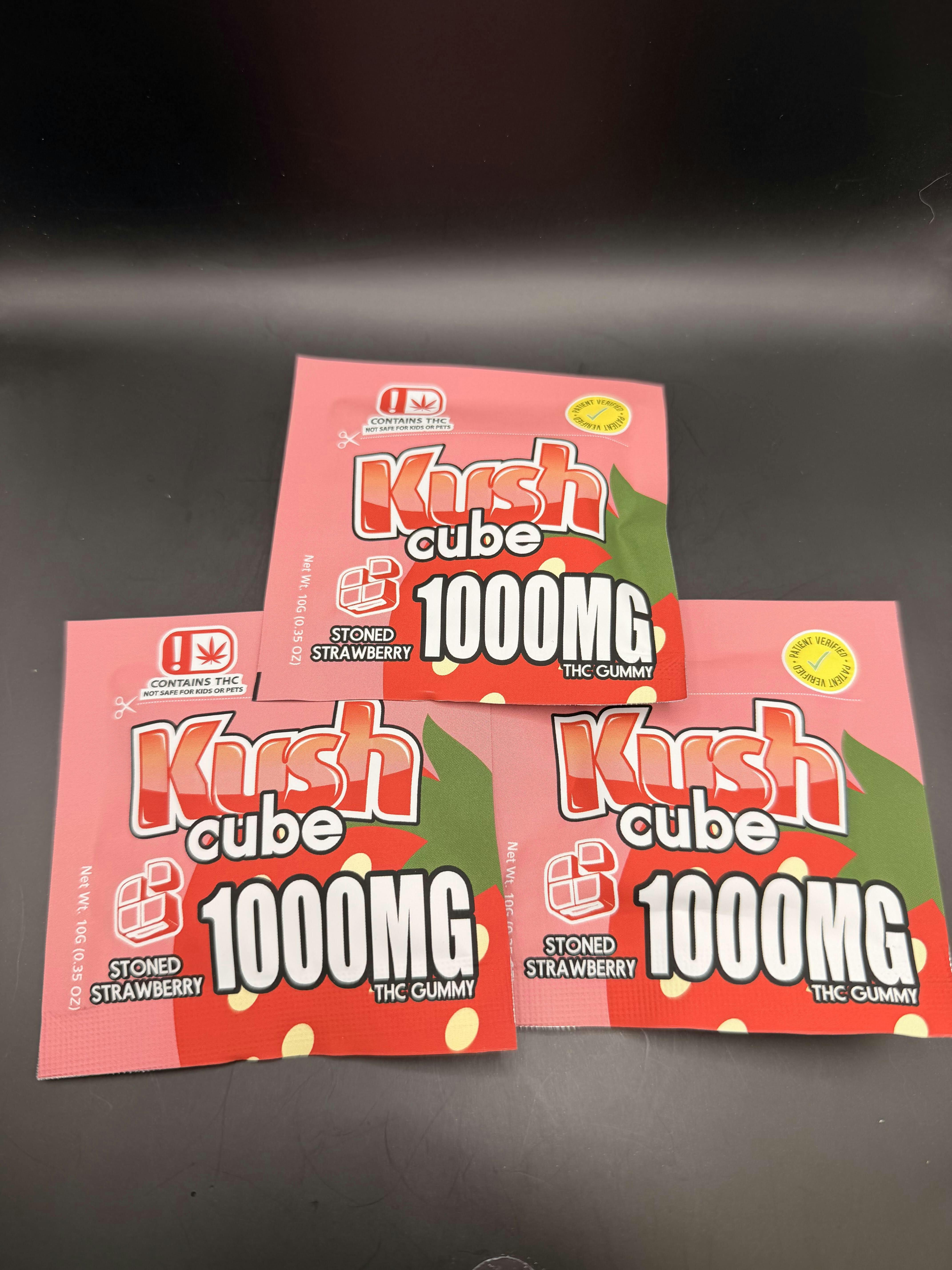 Kush Cube | Stoned Strawberry | 1000mg Gummy Single (Tax Included)