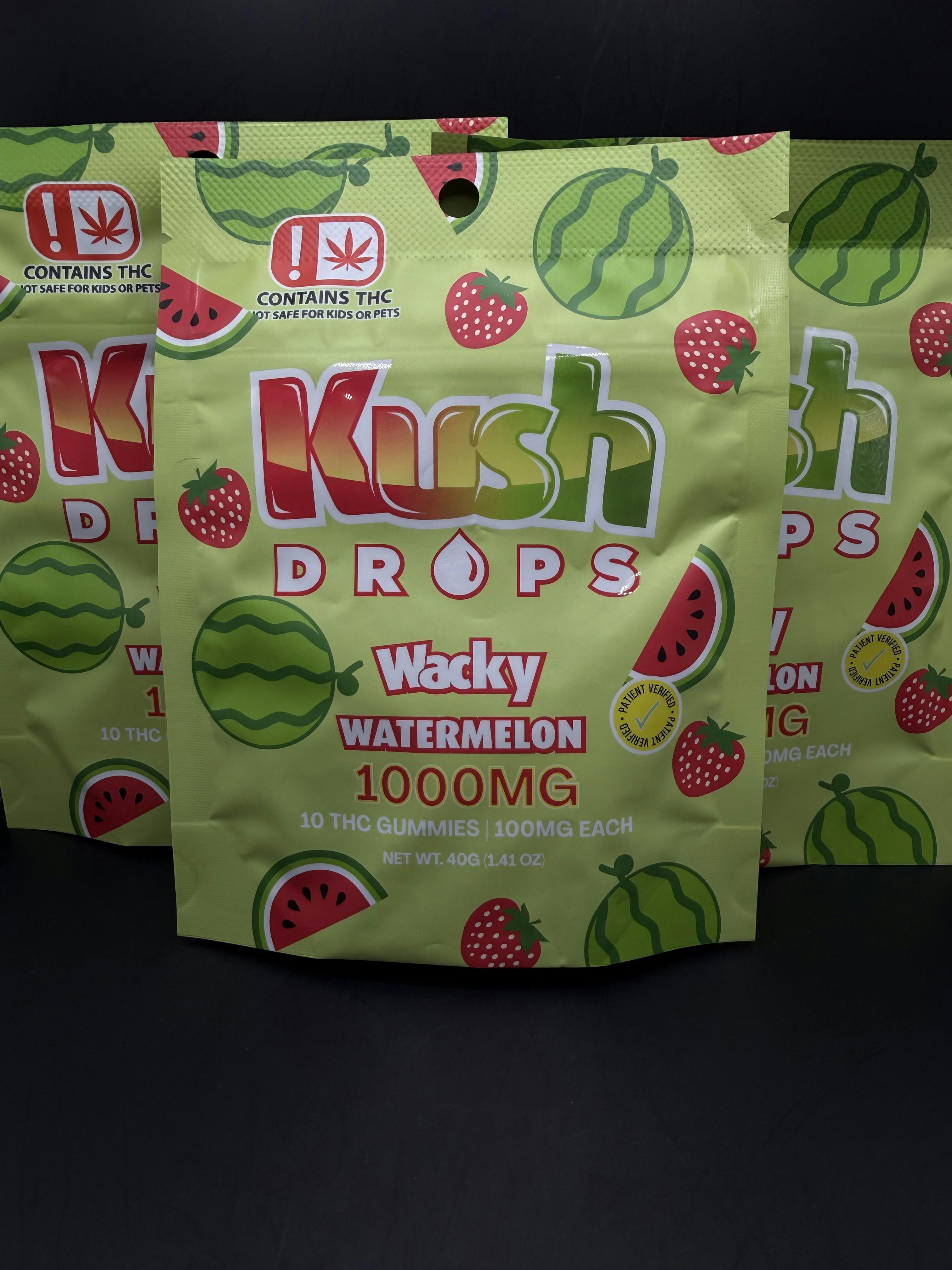 Kush Drops | Wacky Watermelon Gummies | 1000mg THC