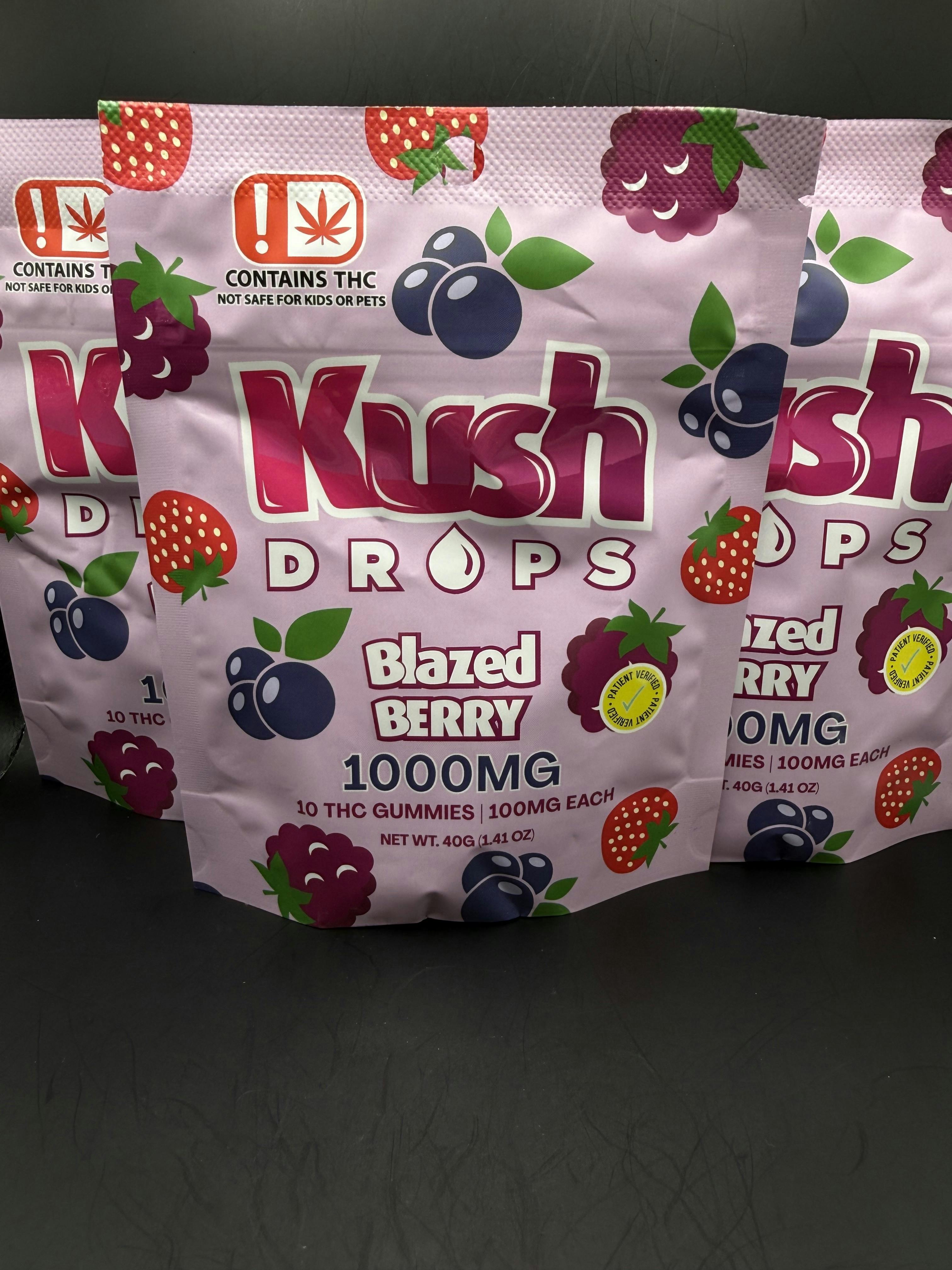 Kush Drops | Blazed Berry Gummies | 1000mg THC