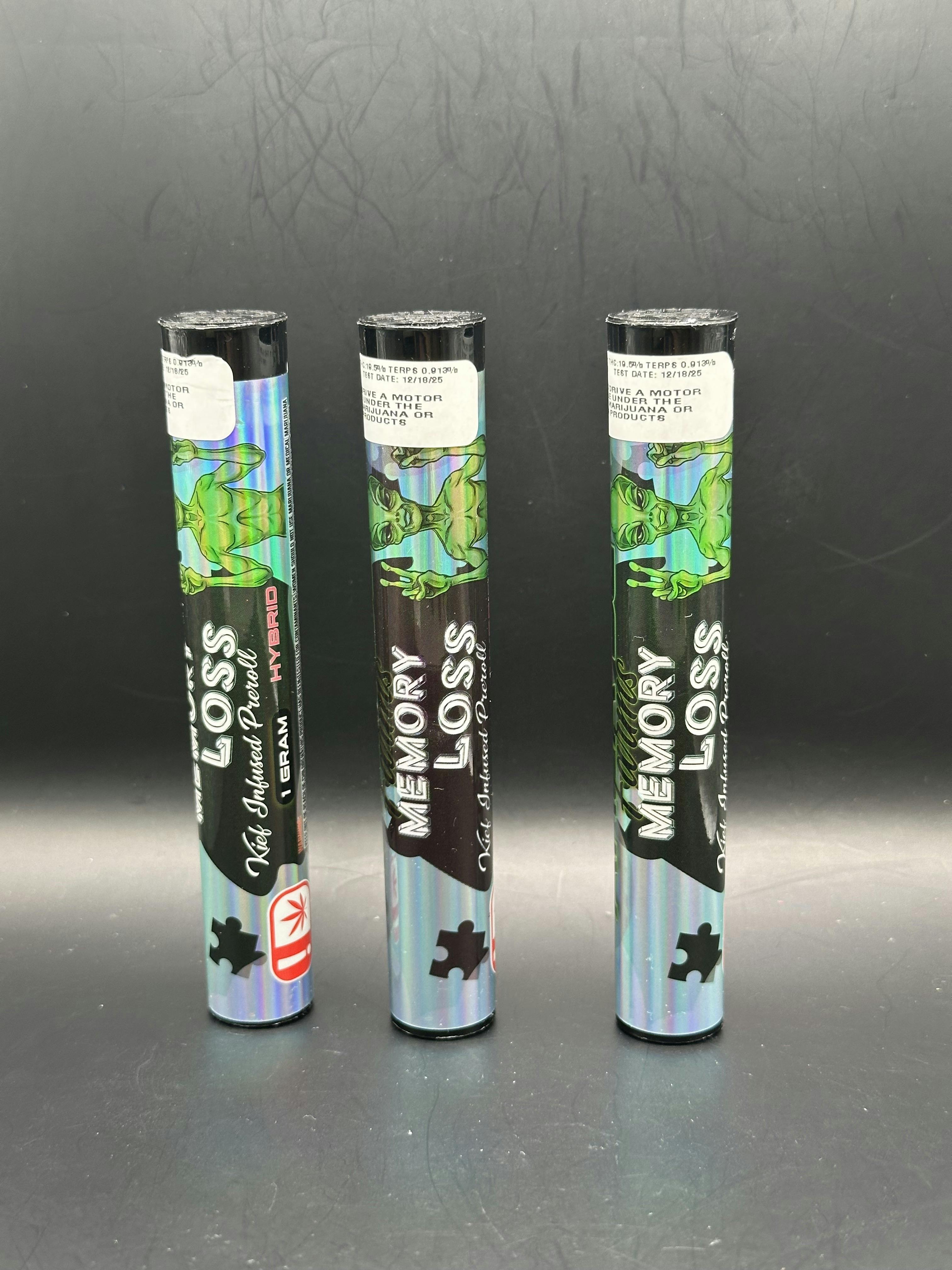 Area 52 | Memory Loss | THC: 22.2% TERPS: 1.35% | 1G Keif Inf. Preroll | 2 for $5 (Tax Included)