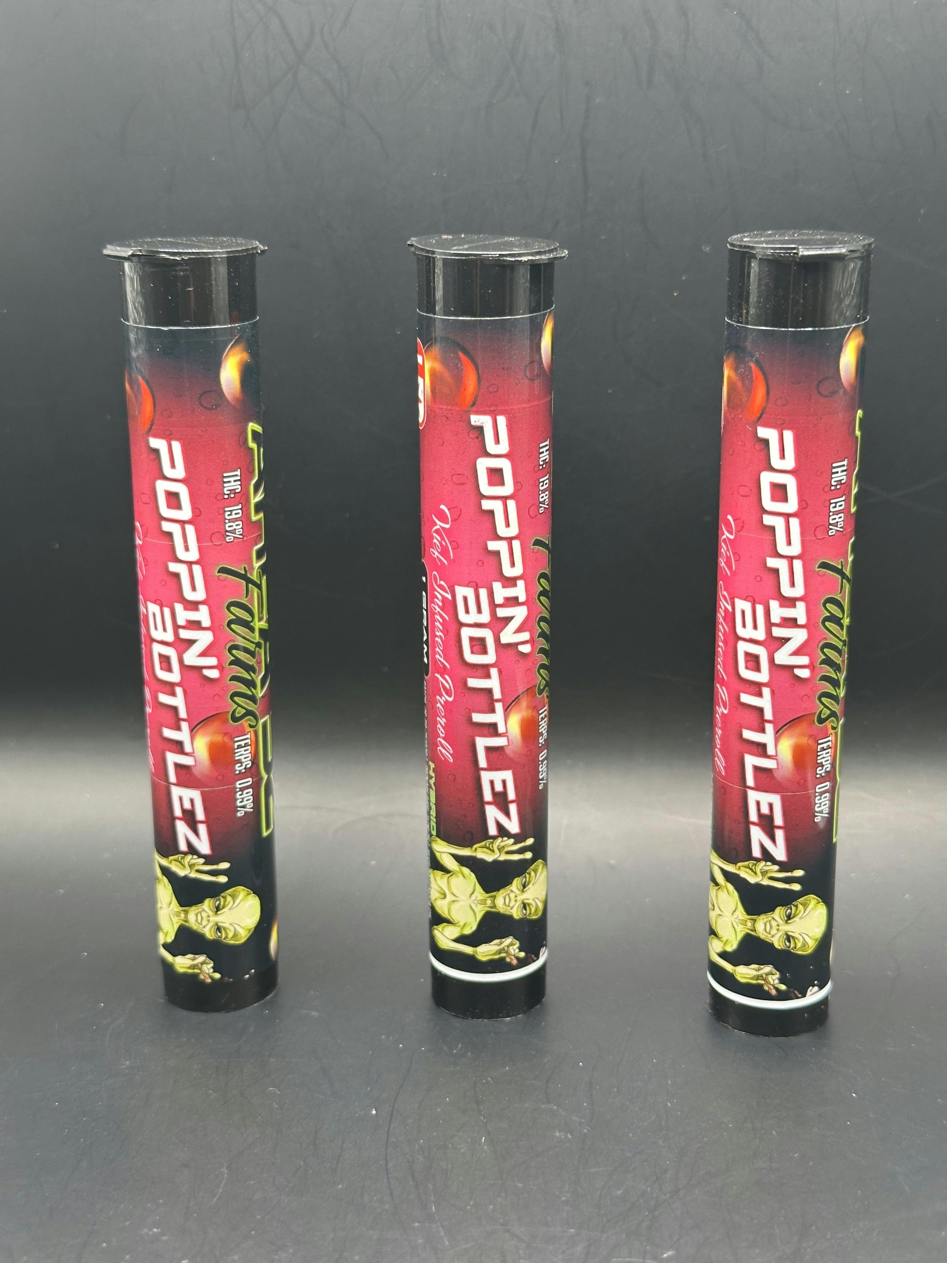 Area 52 | Poppin Bottles | THC: 26.4% TERPS: 2% | 1G Keif Inf. Preroll | 2 for $5 (Tax included)