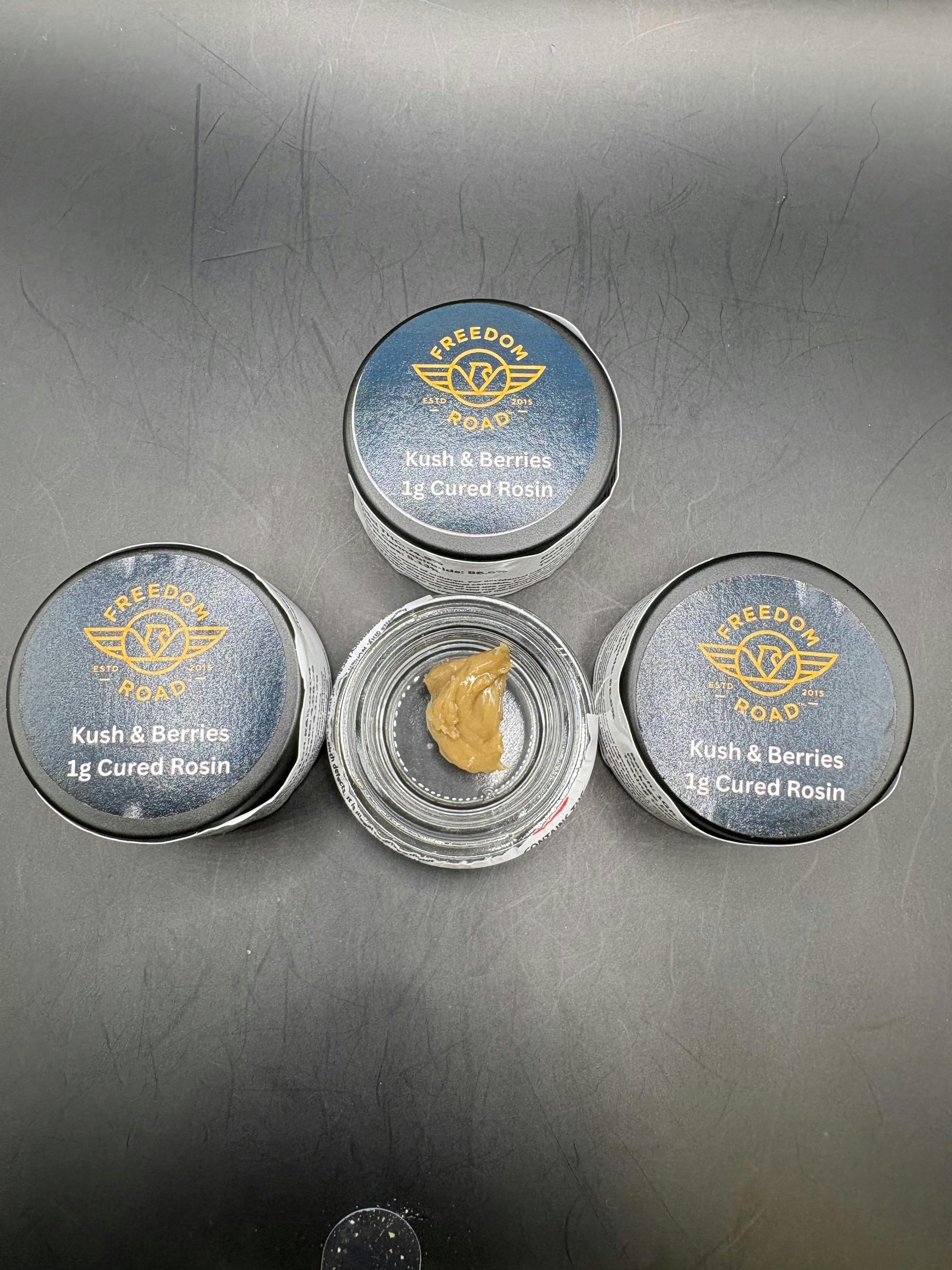 Freedom Road | Kush & Berries | THC: 74.89% TERPS: 5.13% | 1g Cured Rosin (Tax Included)