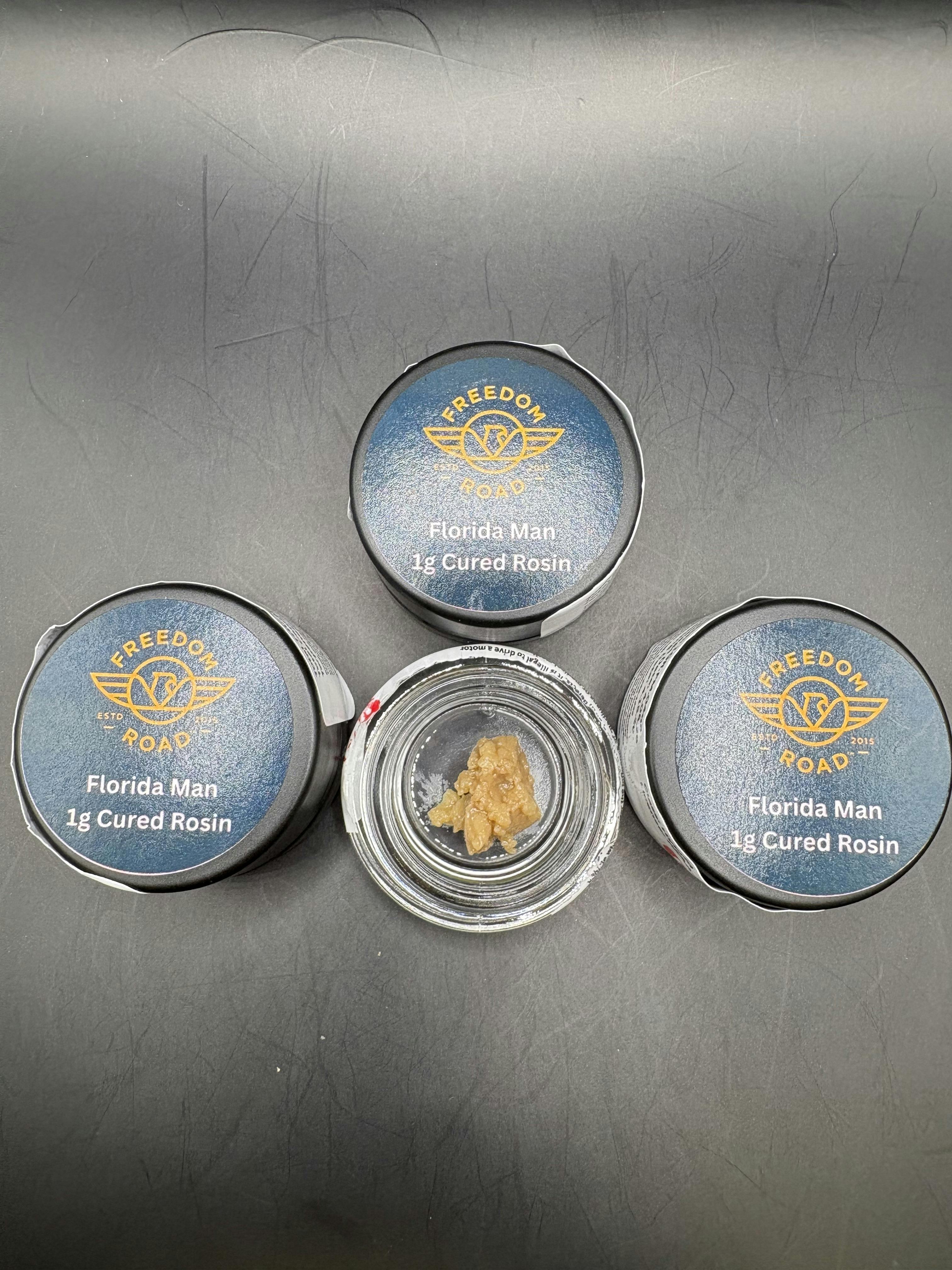 Freedom Road | Florida Man | THC: 75.8% TERPS: 5.14% | 1g Cured Rosin (Tax Included)