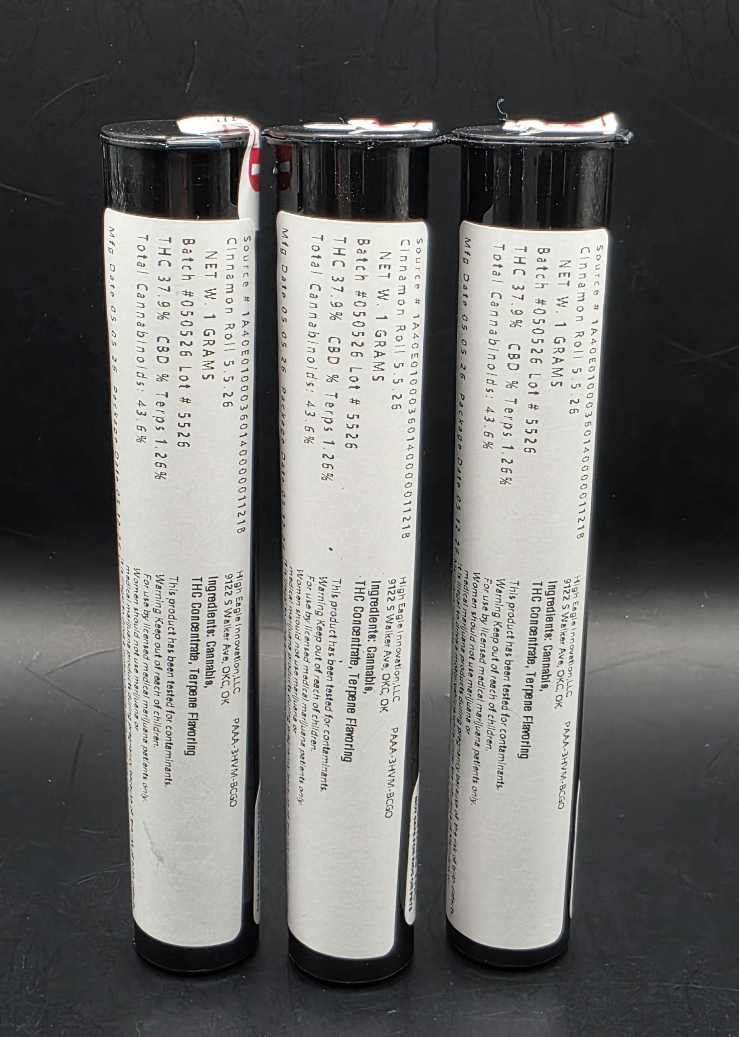 Stingers | Cinnamon Roll | THC:42.3% TERPS: 2.13% | 1G Infused Preroll | 2 for $5 (Tax Included)