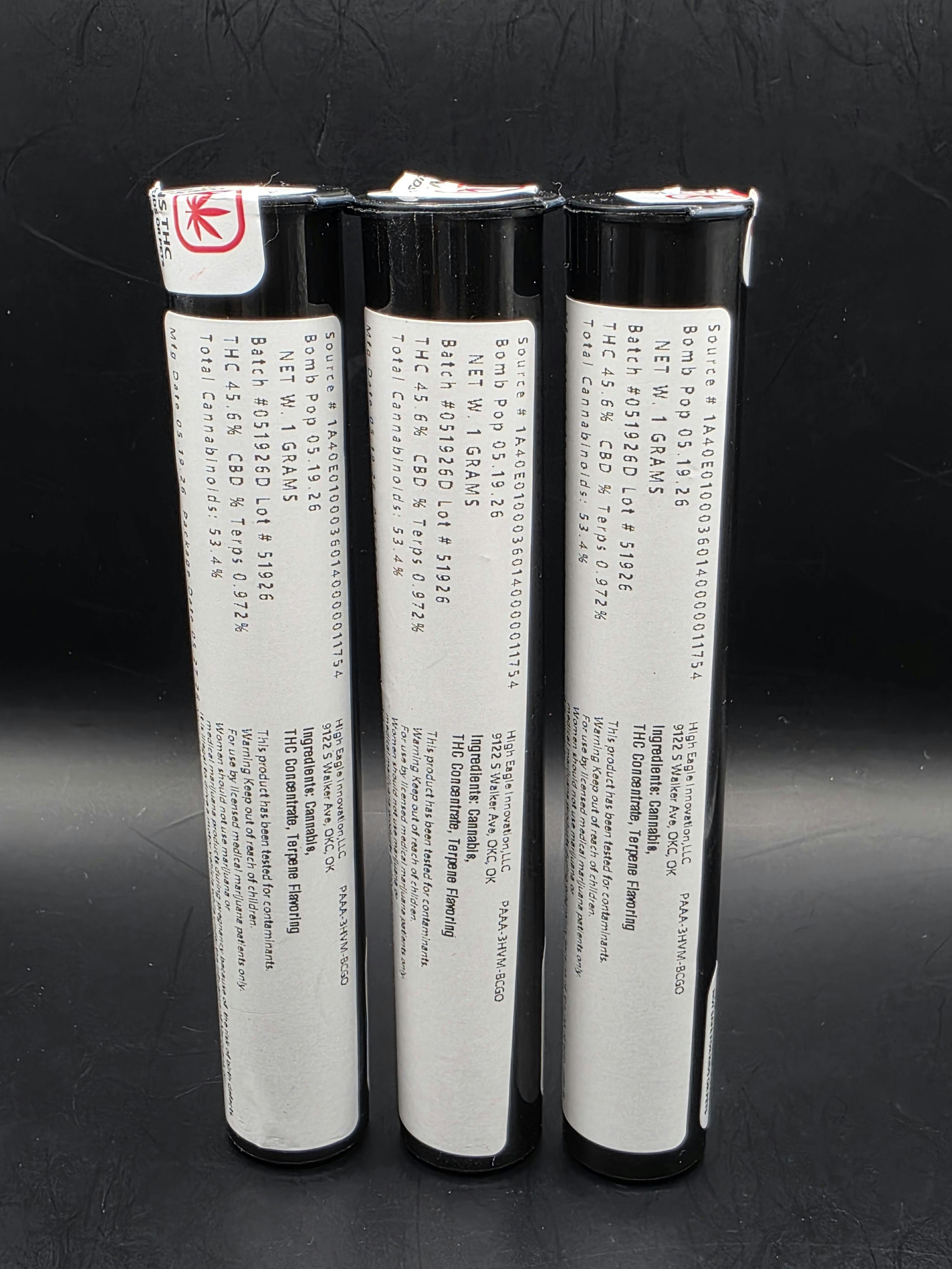 Stingers | Bomb Pop | THC: 42.6% TERPS: 1.73% | 1G Infused Preroll | (Tax Included)