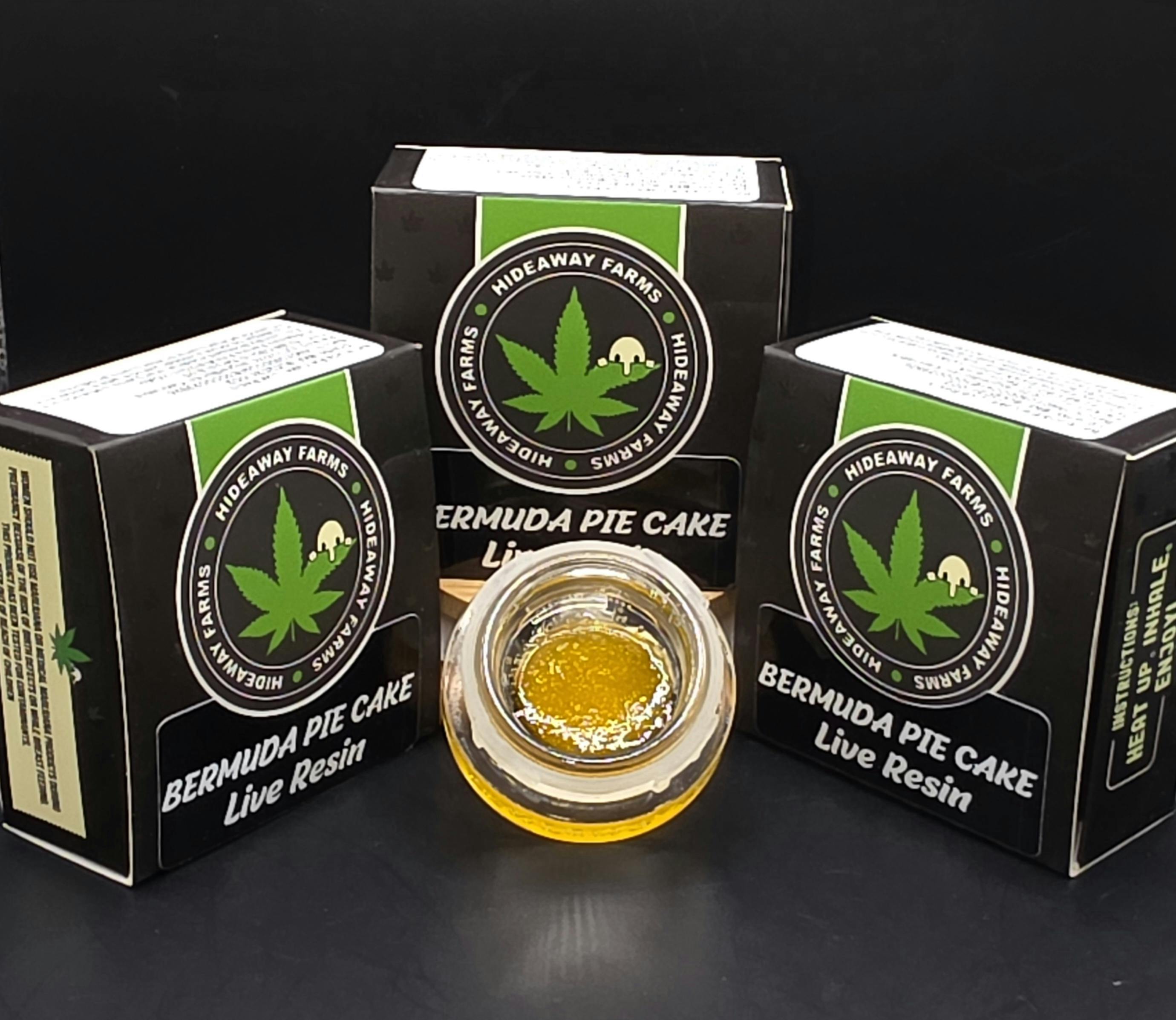 Hideaway Farms | Bermuda Pie Cake | THC: 62.88% TERPS: 8.93% | 1G Live Resin (Tax Included)